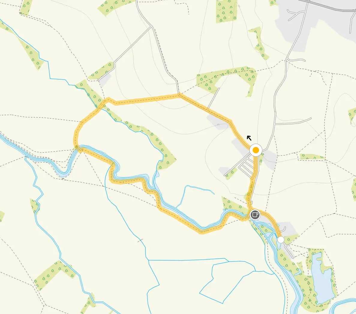 Route map for Dedham Walk 1, a 1.75 mile circular walk in Essex