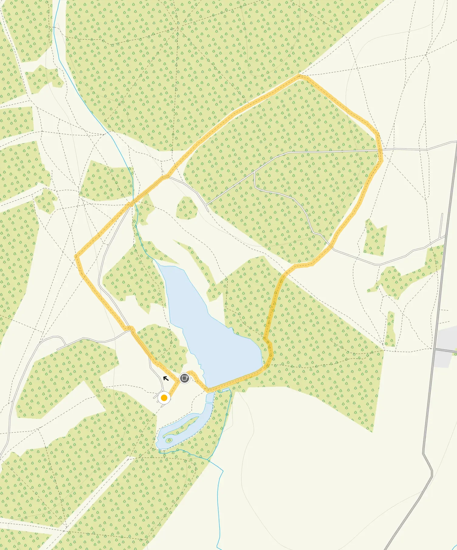 Route map for Hatfield Forest Walk 1, a 1.75 mile circular walk in Essex