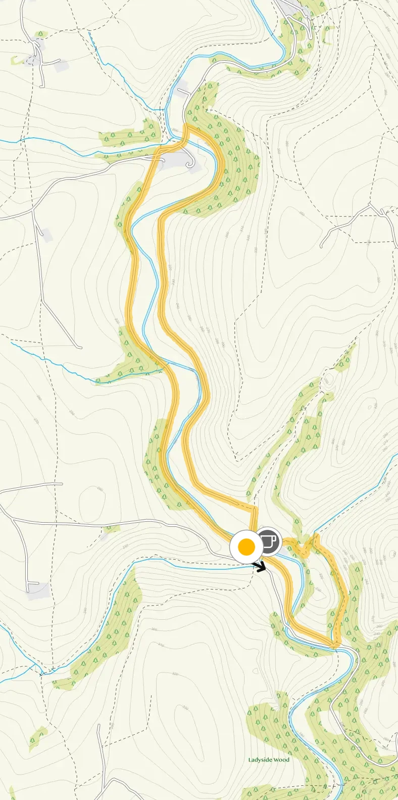 Route map for Manifold Valley Walk 2, a 3.5 mile circular walk in Derbyshire
