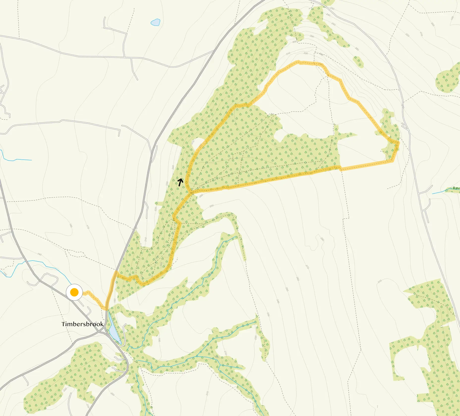 Route map for The Cloud Walk 1, a 2.5 mile circular walk in Staffordshire