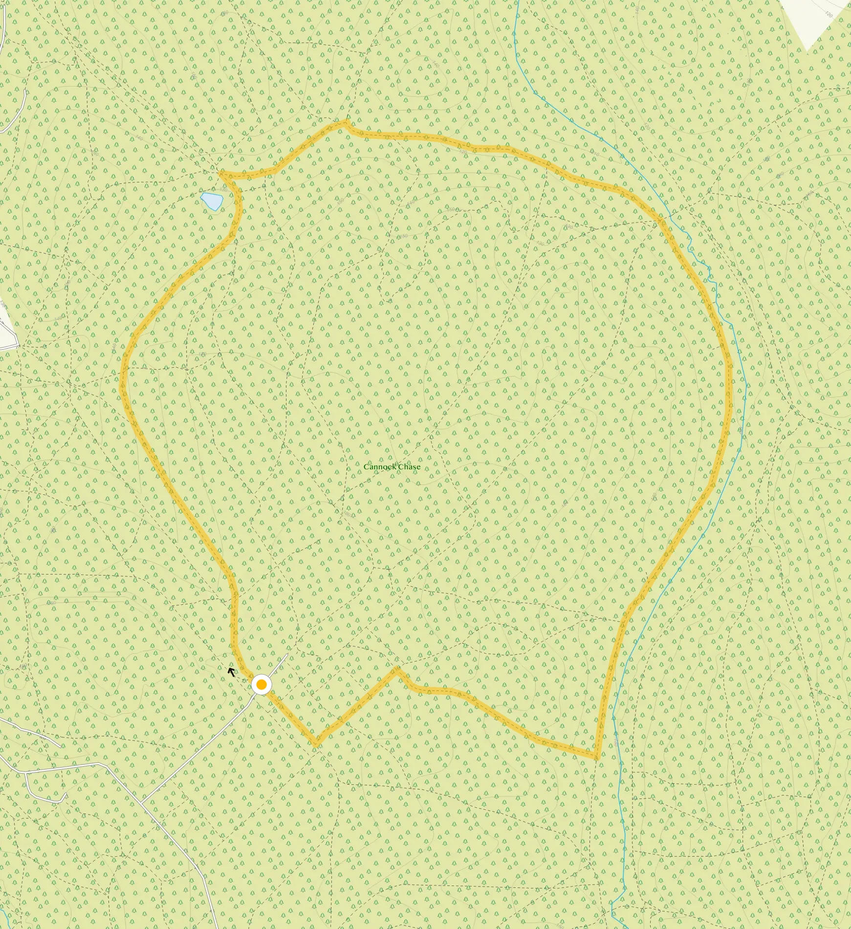 Route map for Brocton Walks, Staffordshire