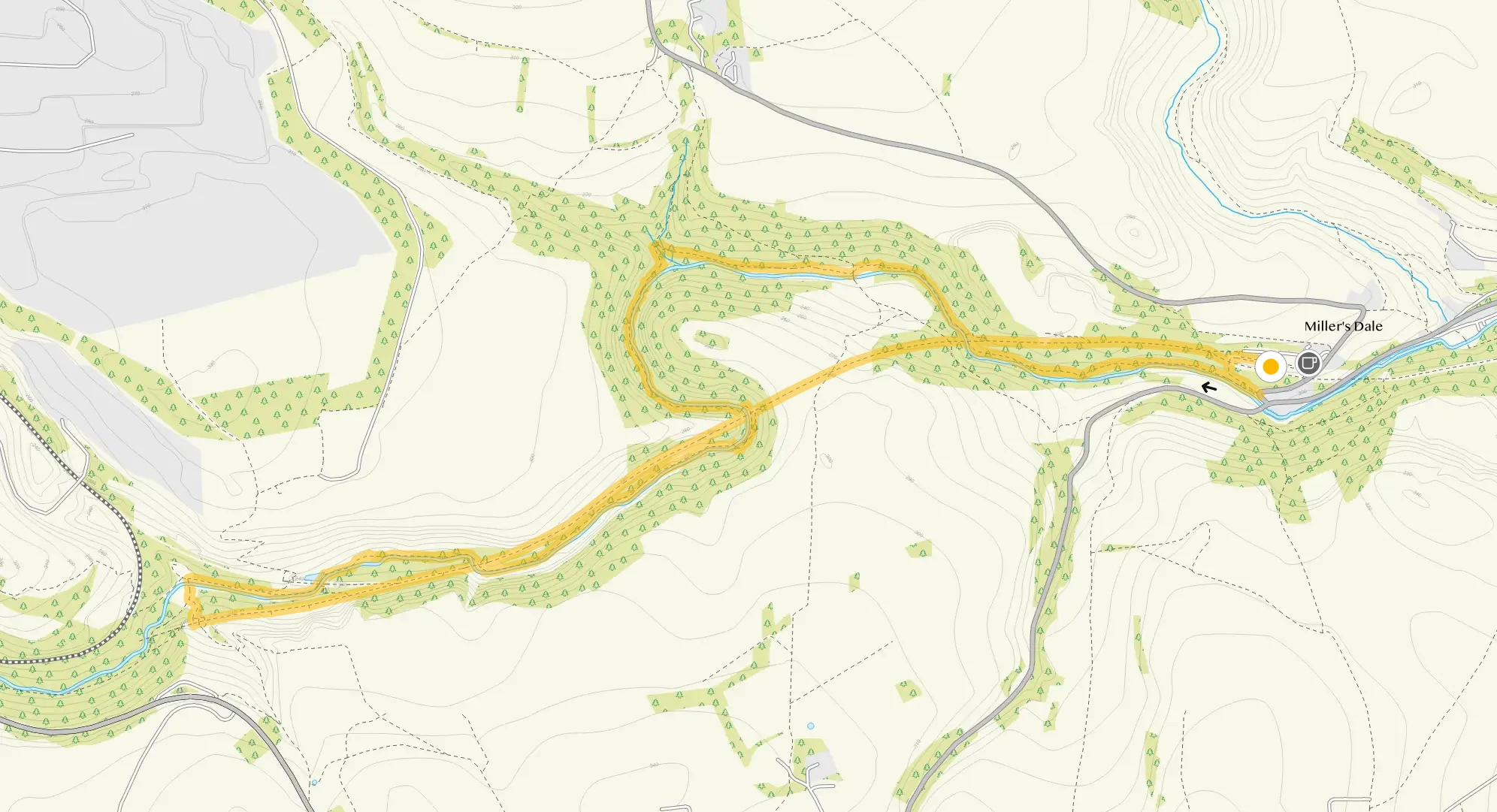 Route map for Miller's Dale Walk 4, a 4.25 mile circular walk in Derbyshire