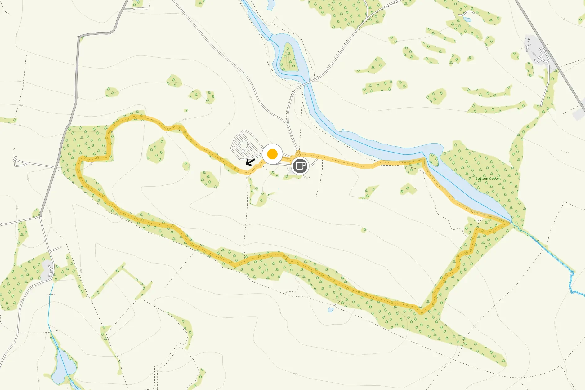 Route map for Kedleston Park Walk, a 3.5 mile circular walk in Derbyshire