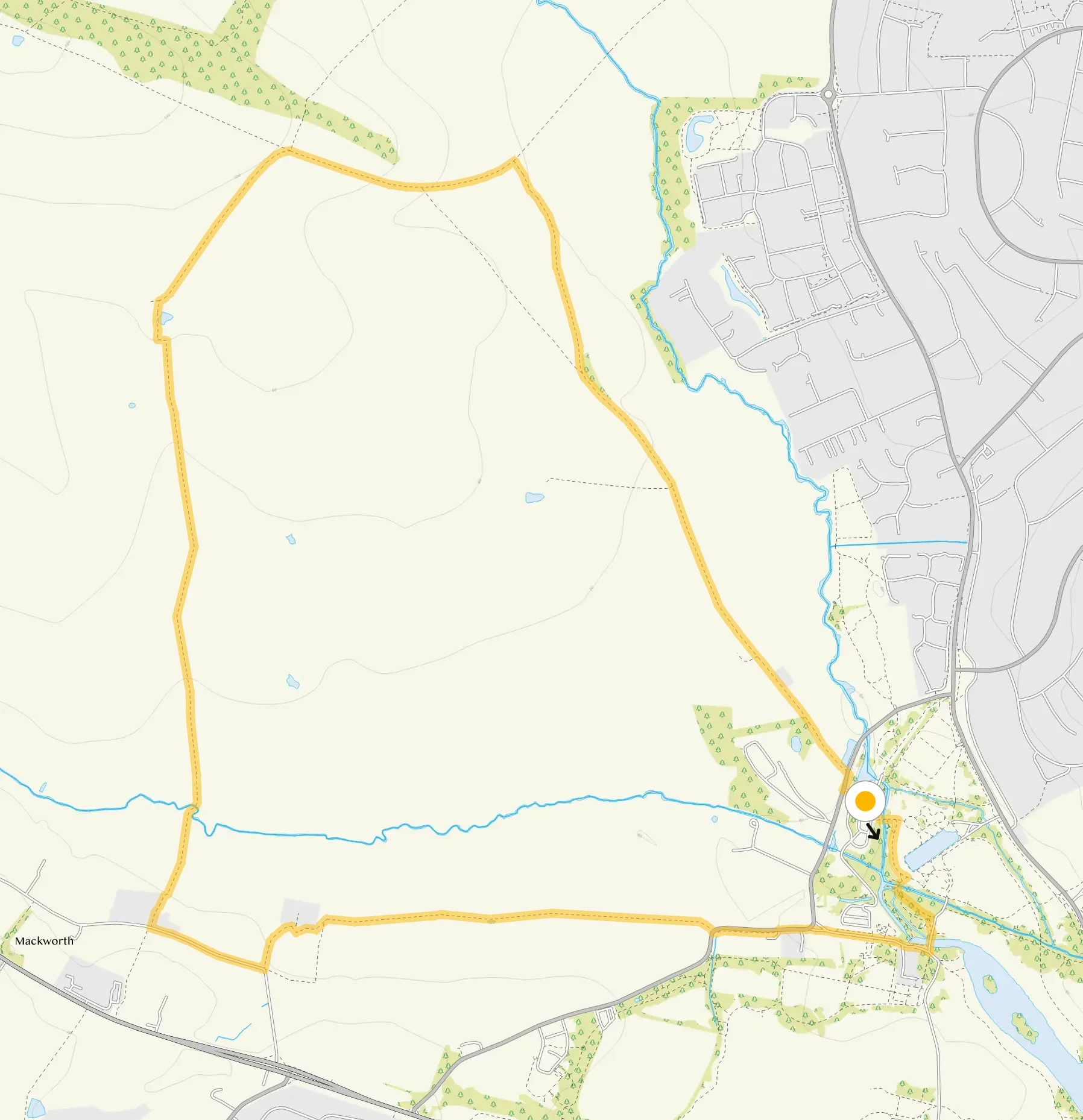 Route map for Markeaton Walk 3, a 4 mile circular walk in Derbyshire