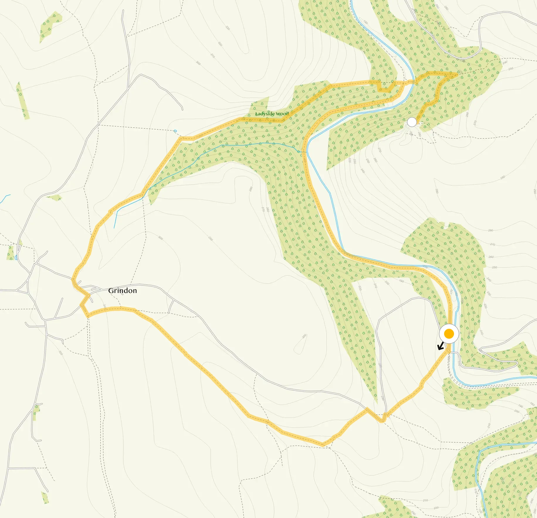 Route map for Weag's Bridge Walk 2, a 3 mile circular walk in Staffordshire