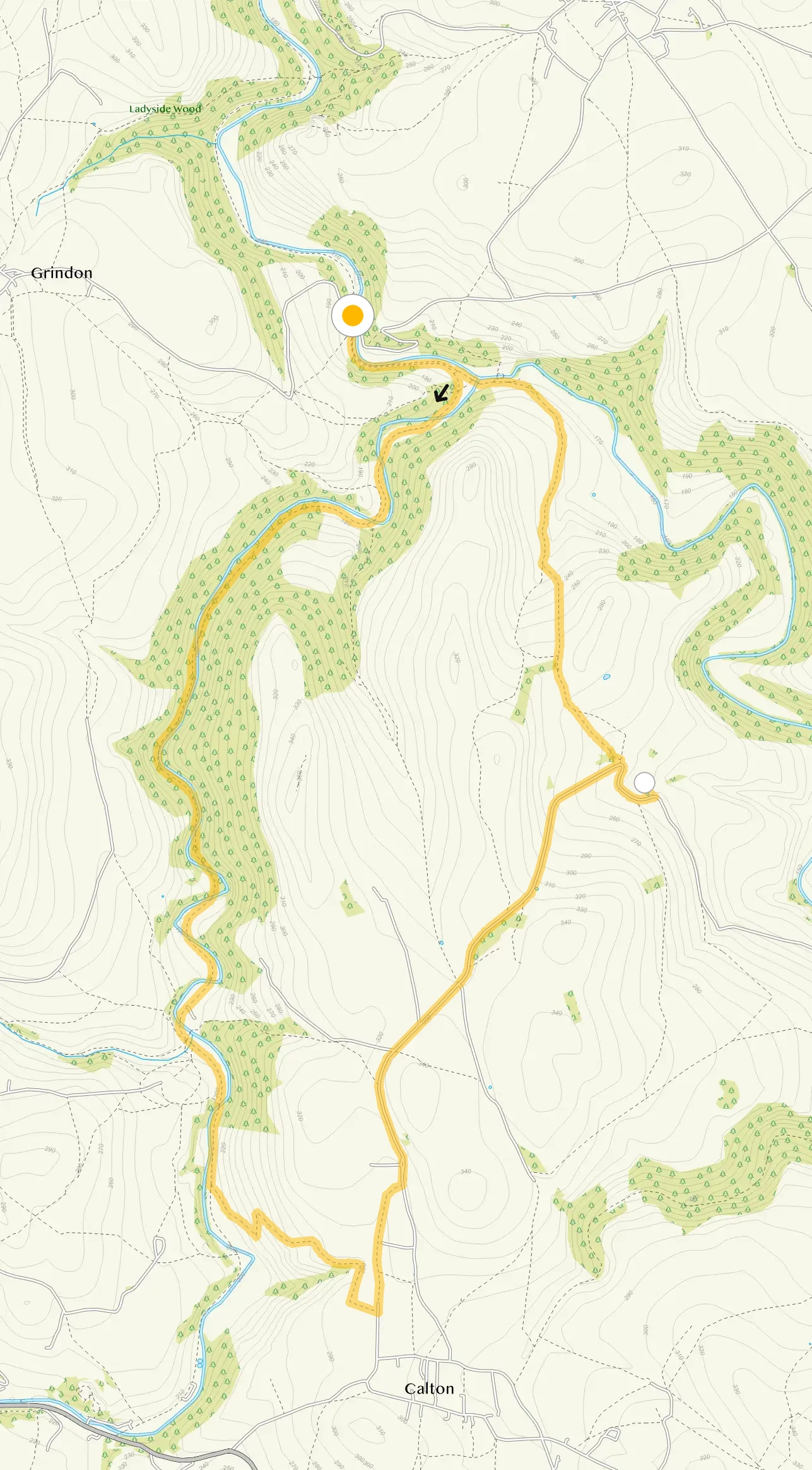 Route map for Weag's Bridge Walk 4, a 6.5 mile circular walk in Staffordshire