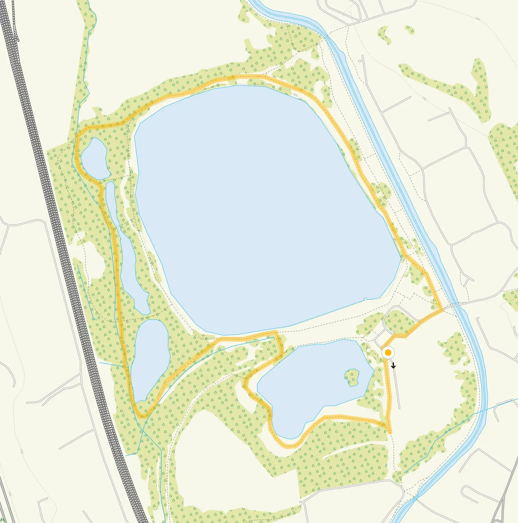 Route map for Westport Lake Walk, a 1.25 mile circular walk in Staffordshire