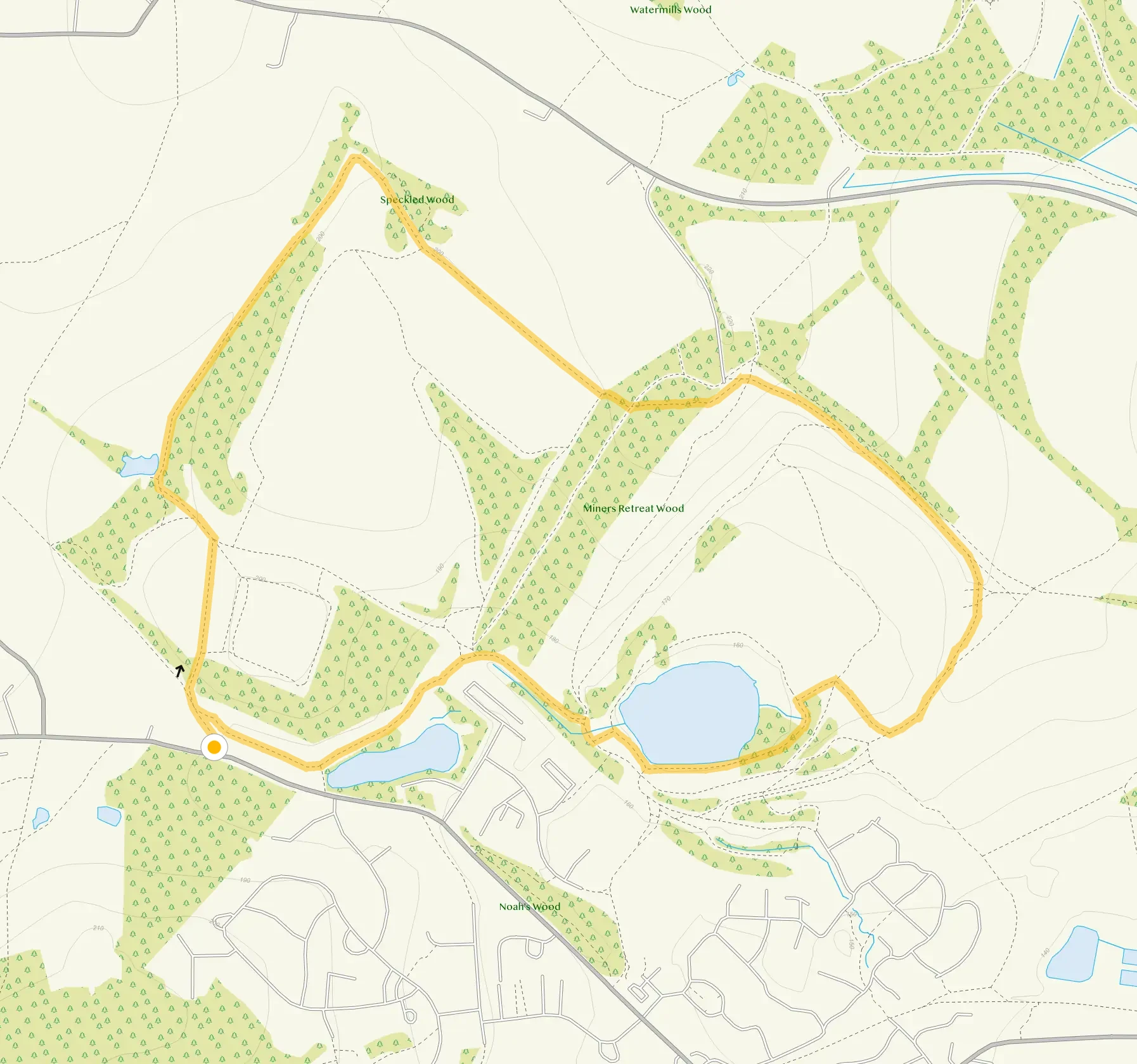 Route map for Silverdale Country Park Walk, Staffordshire