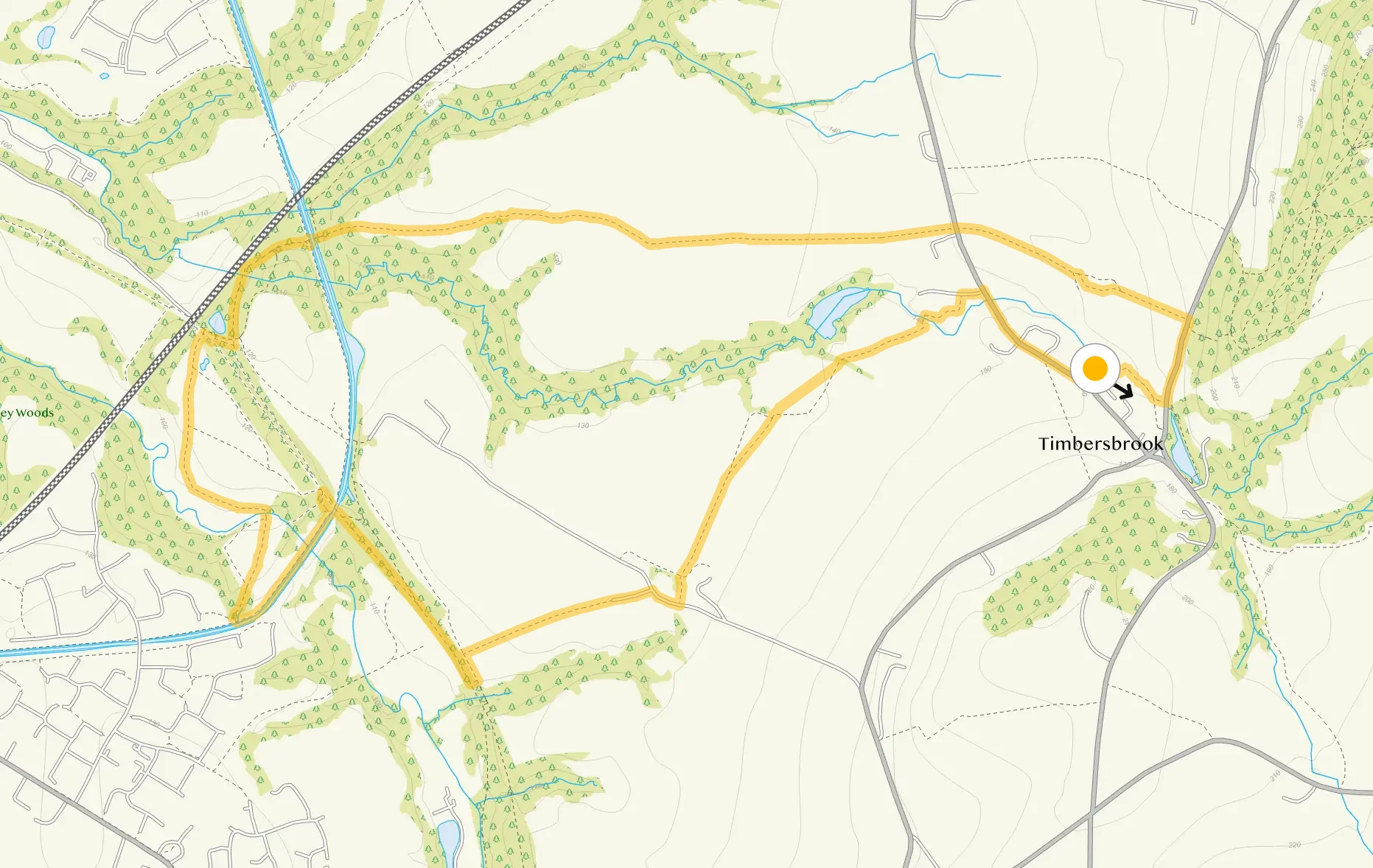 Route map for The Cloud Walk 2, a 3.75 mile circular walk in Staffordshire