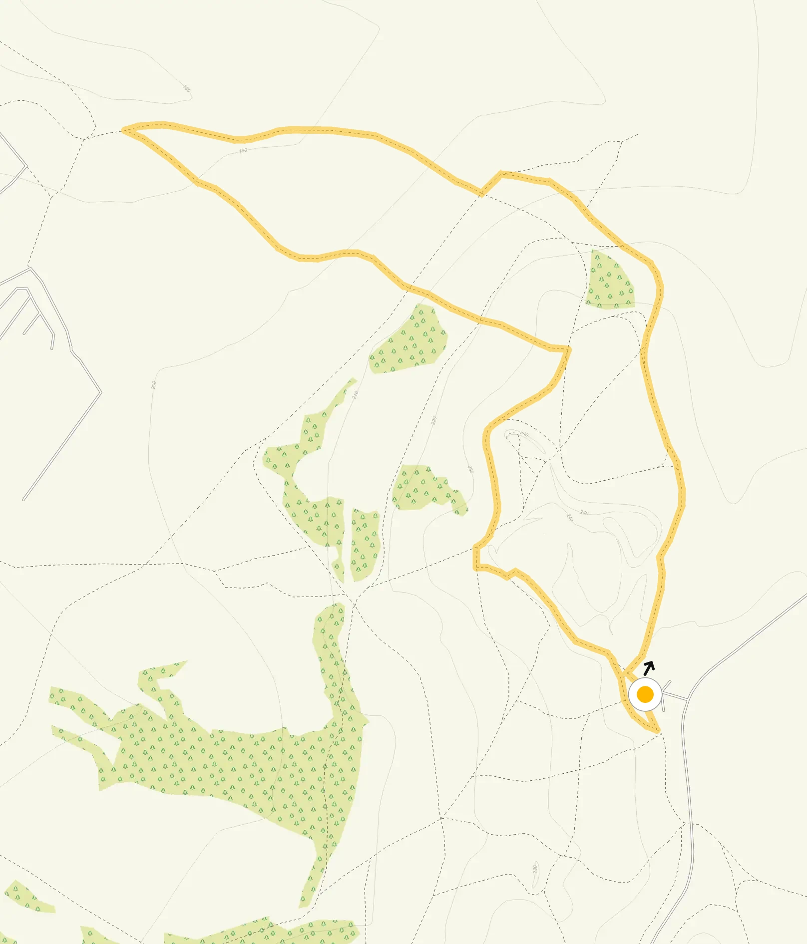Route map for Willots Wood Walk 1, a 1.25 mile circular walk in Staffordshire