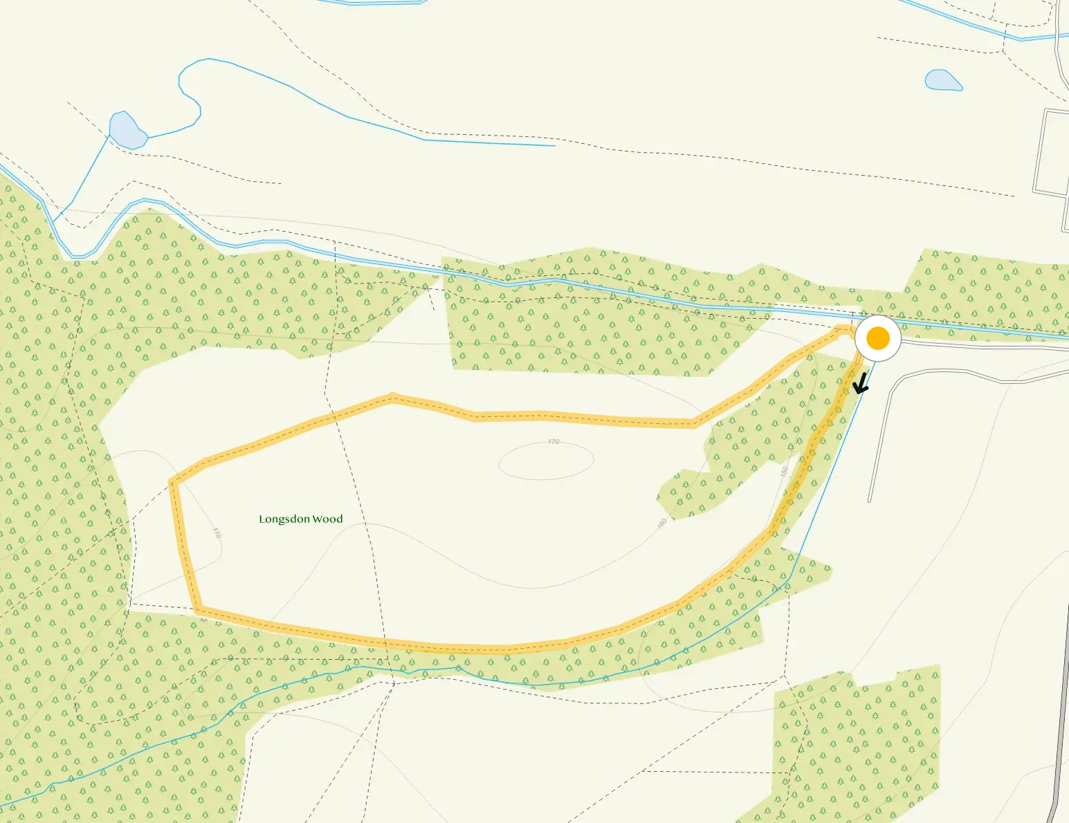 Route map for Leek Walk 1, a 0.5 mile circular walk in Staffordshire