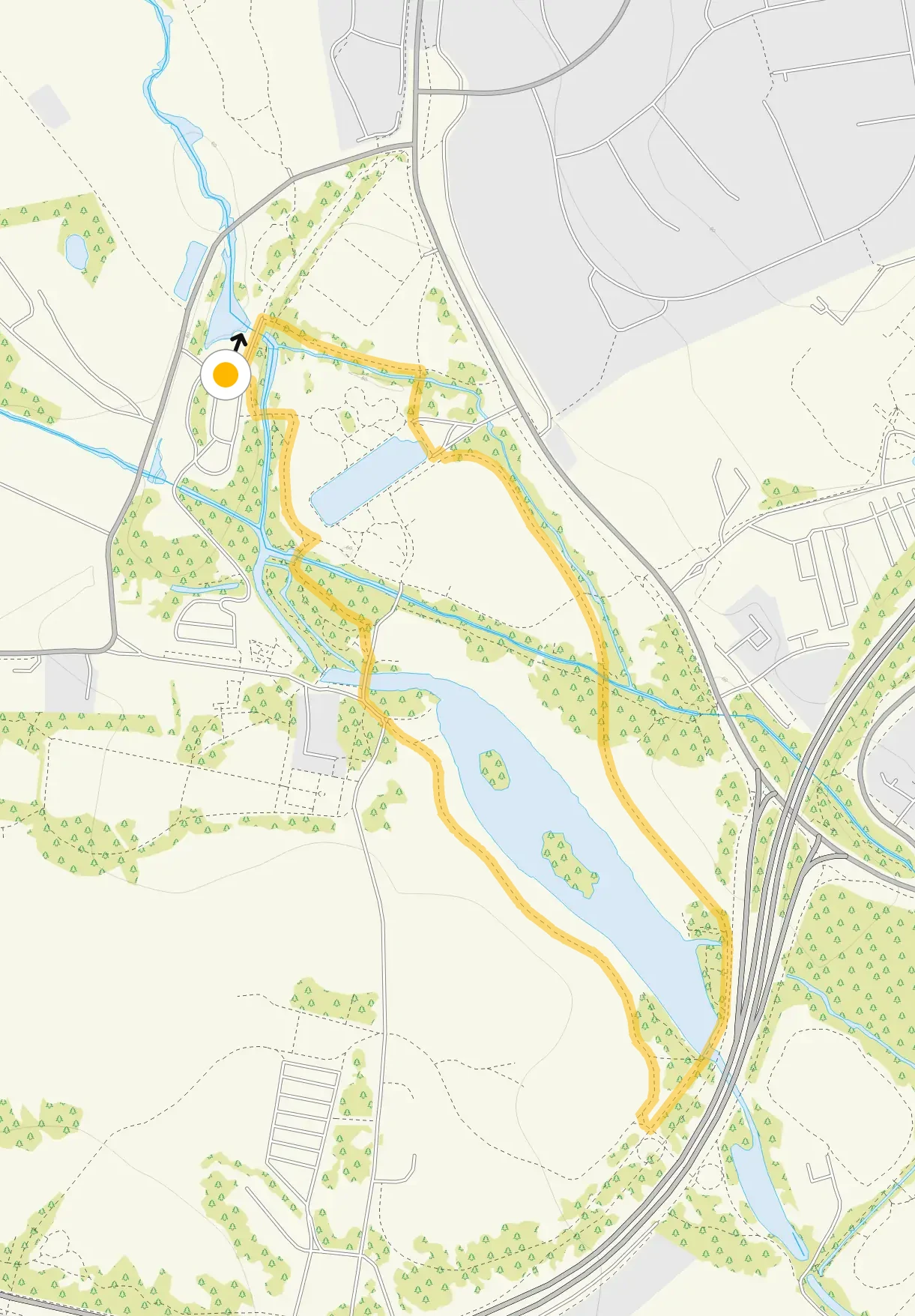 Route map for Markeaton Walk 1, a 1.25 mile circular walk in Derbyshire