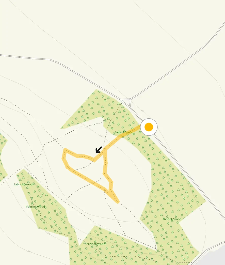 Route map for Ashover  Rock Walk, a 0.25 mile circular walk in Derbyshire