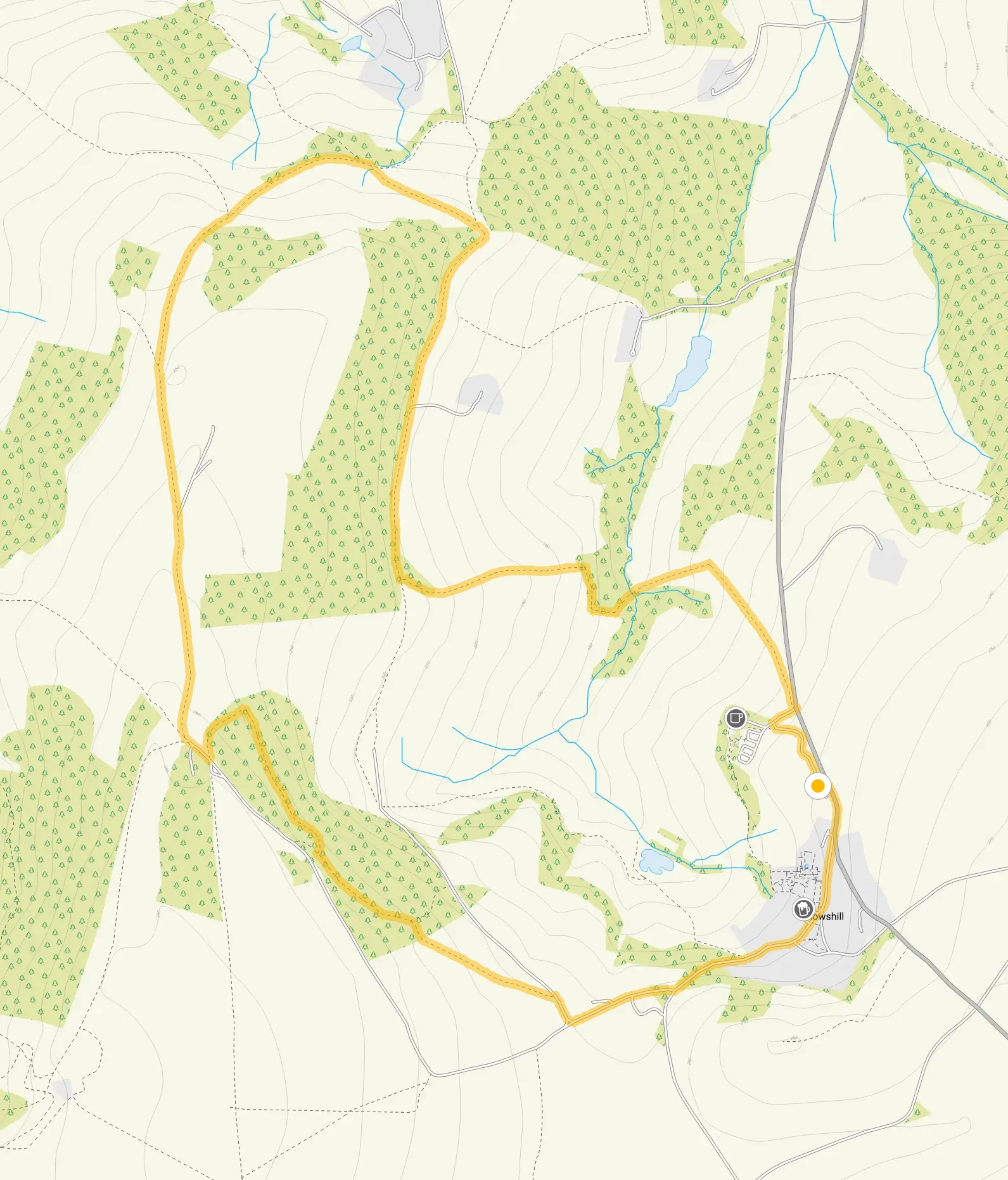 Route map for Snowshill Walk 2, a 3.75 mile circular walk in Gloucestershire