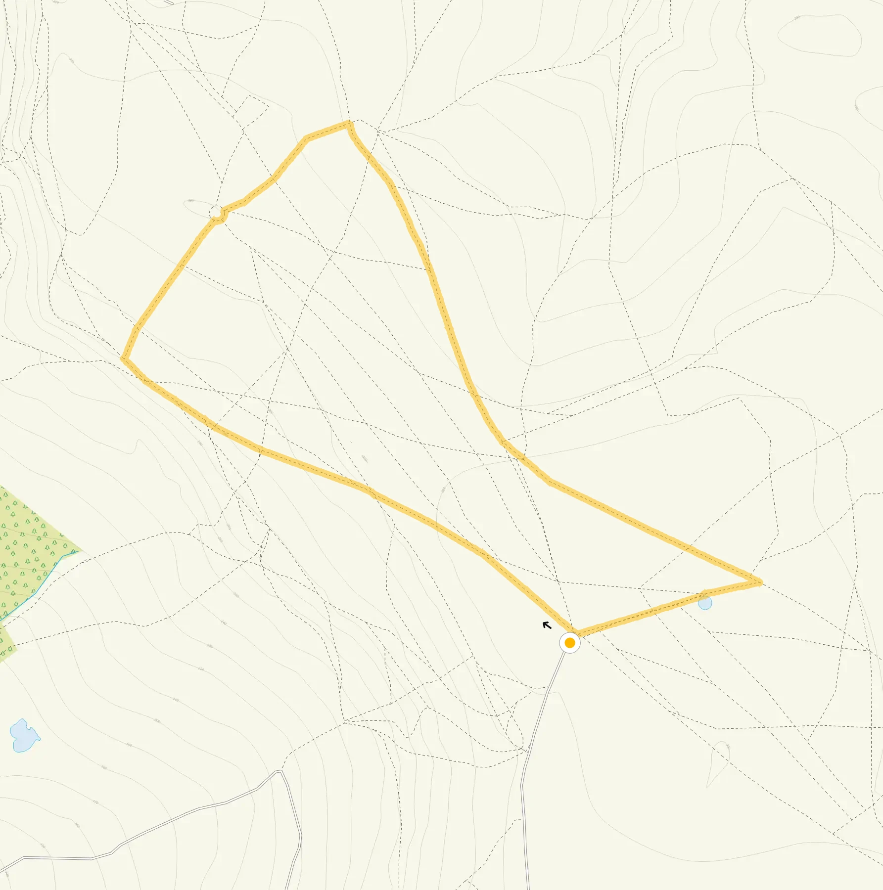 Route map for Cleeve Hill Walk 1, a 2.25 mile circular walk in Gloucestershire