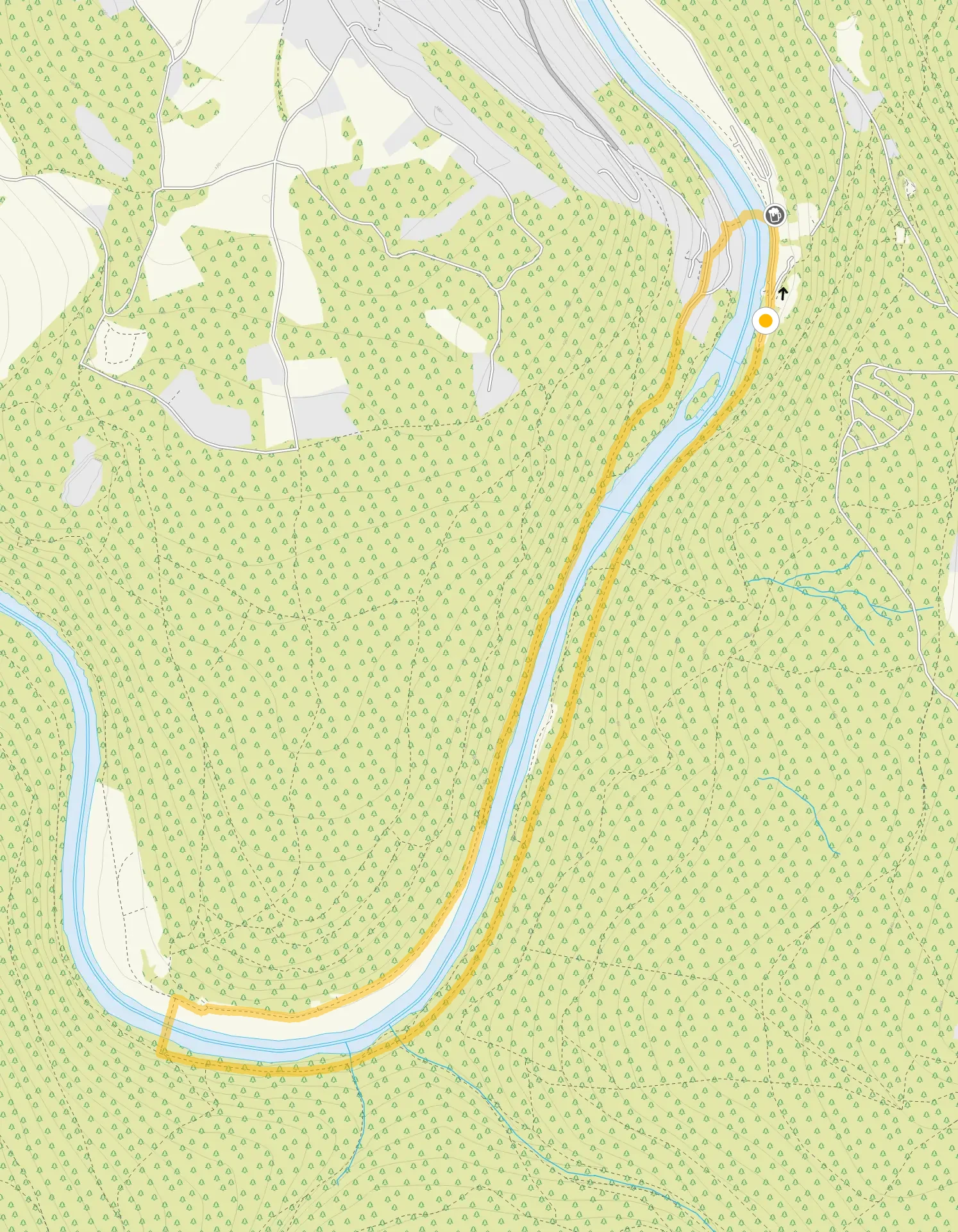 Route map for Symonds Yat Walk 1, a 2.75 mile circular walk in Gloucestershire