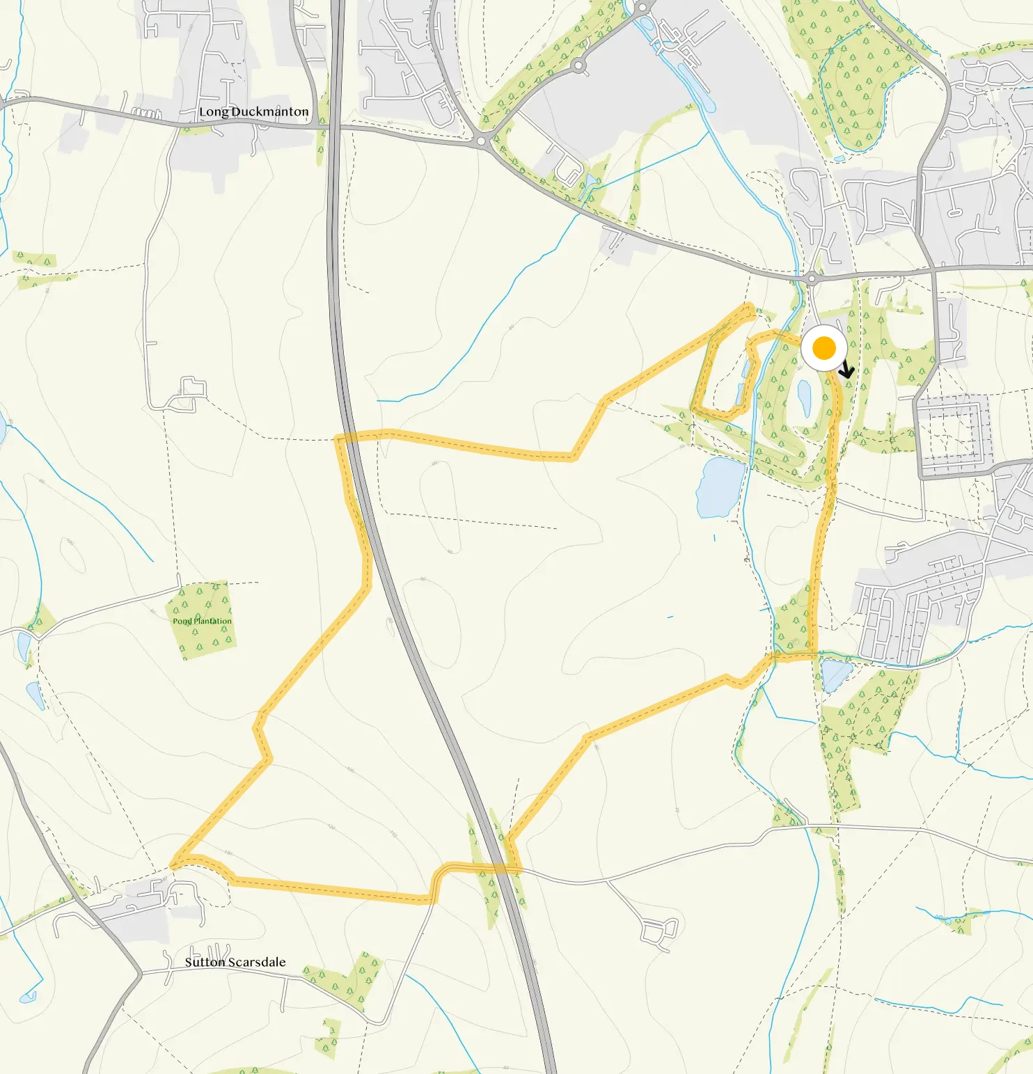 Route map for Bolsover Walk 2, a 4.25 mile circular walk in Derbyshire