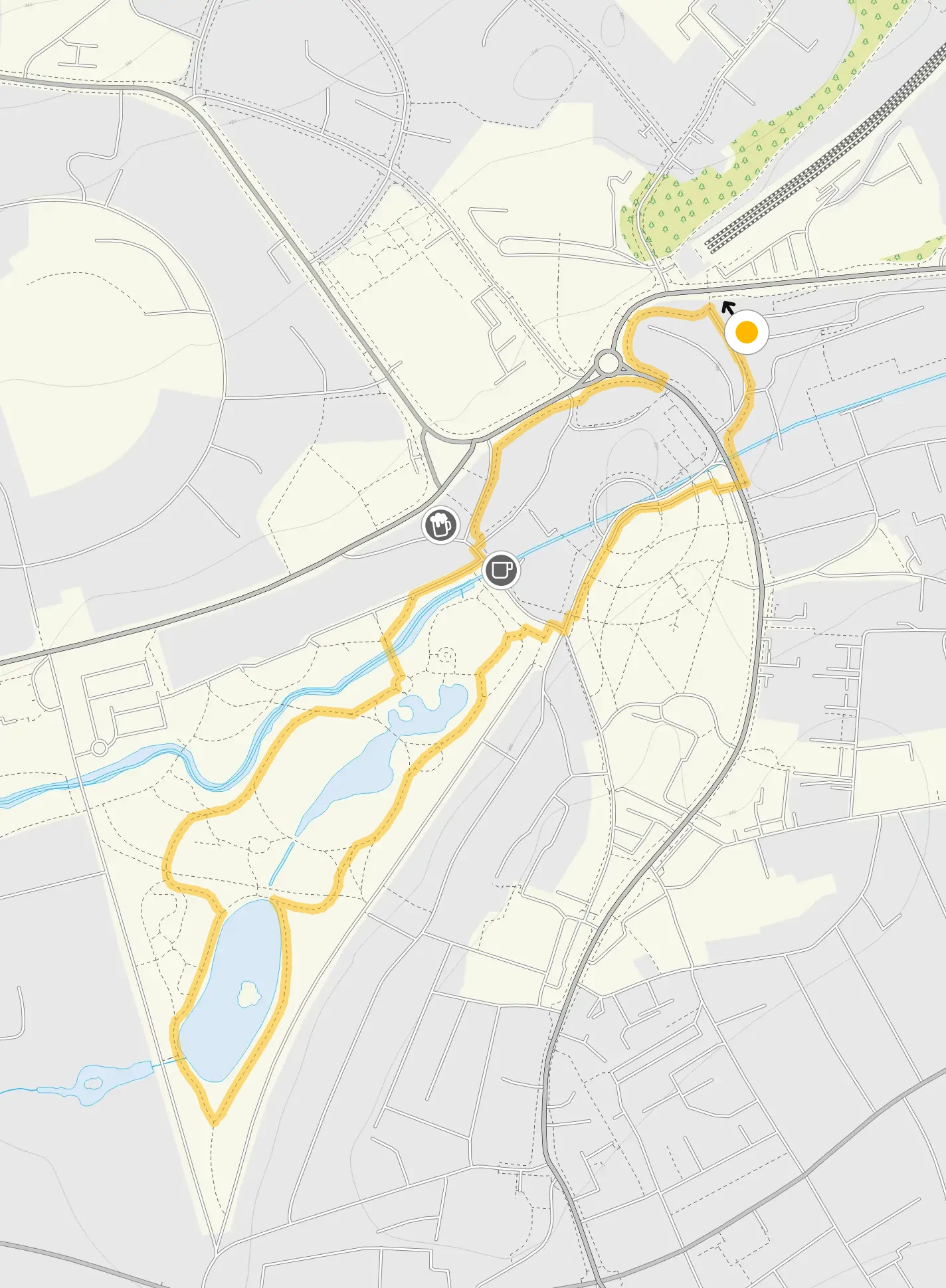 Route map for Buxton Walk 1, a 1.25 mile circular walk in Derbyshire