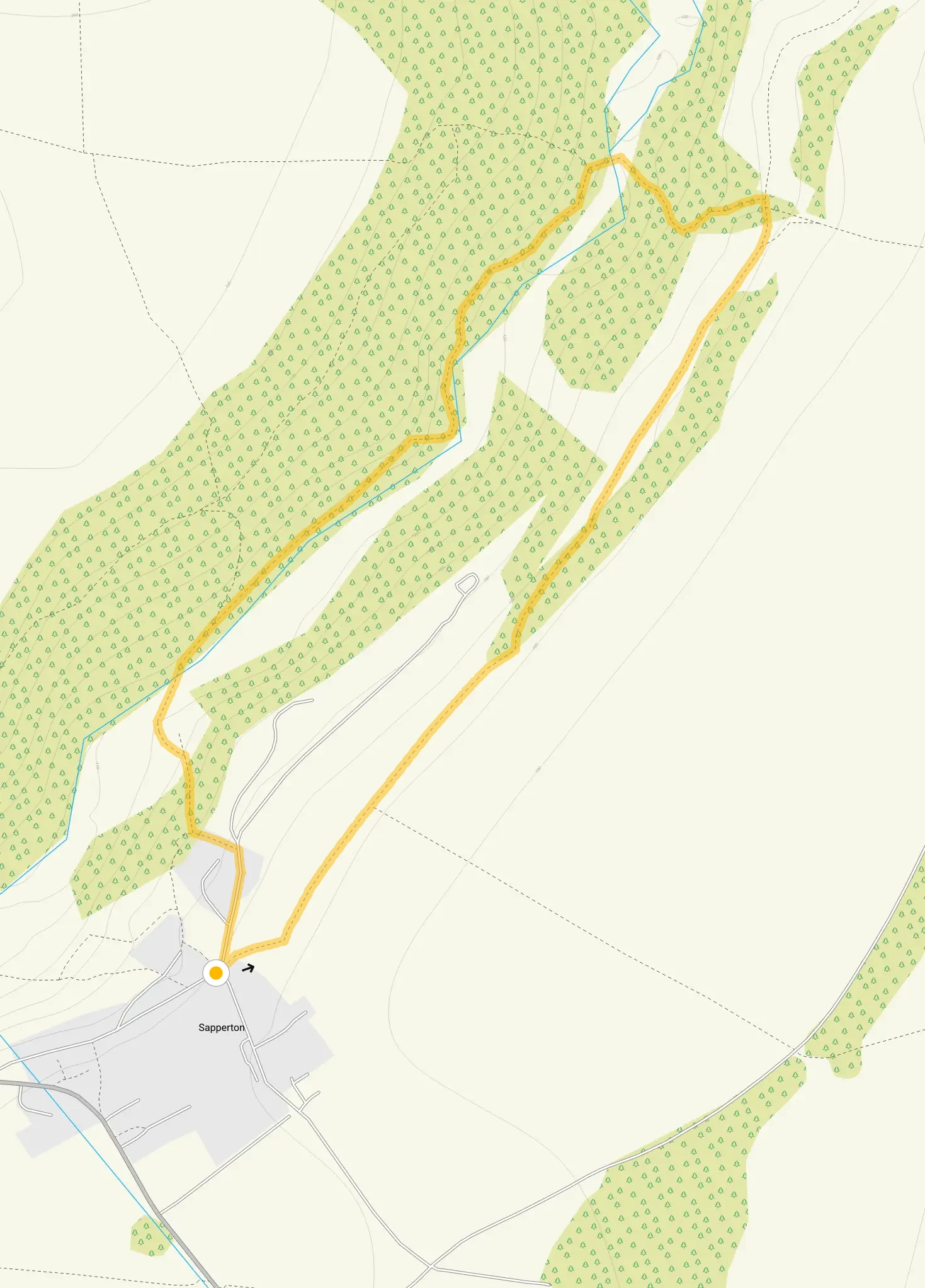 Route map for Sapperton Walk, Gloucestershire
