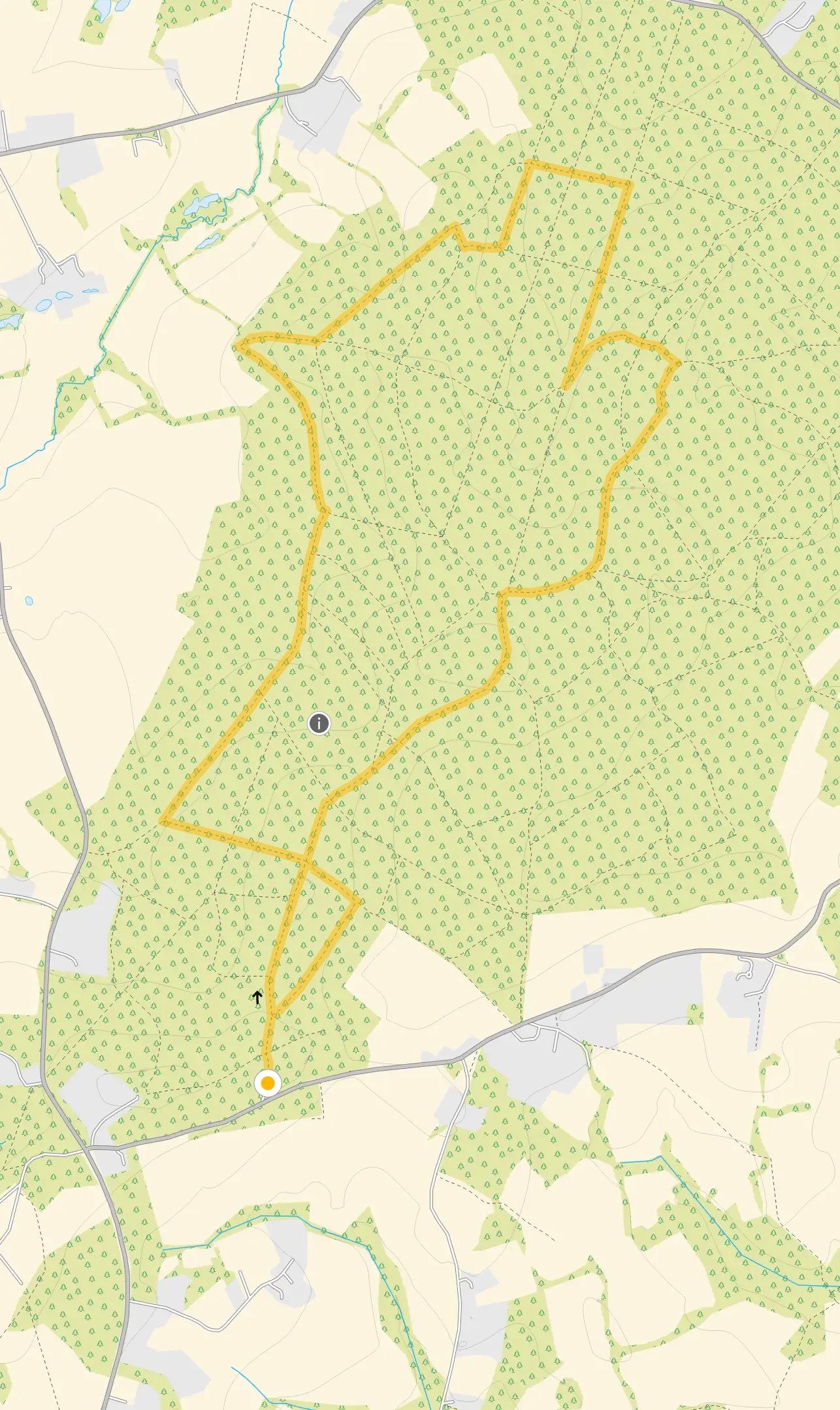 Route map for Hemsted Forest Walk 2, a 4.25 mile circular walk in Kent