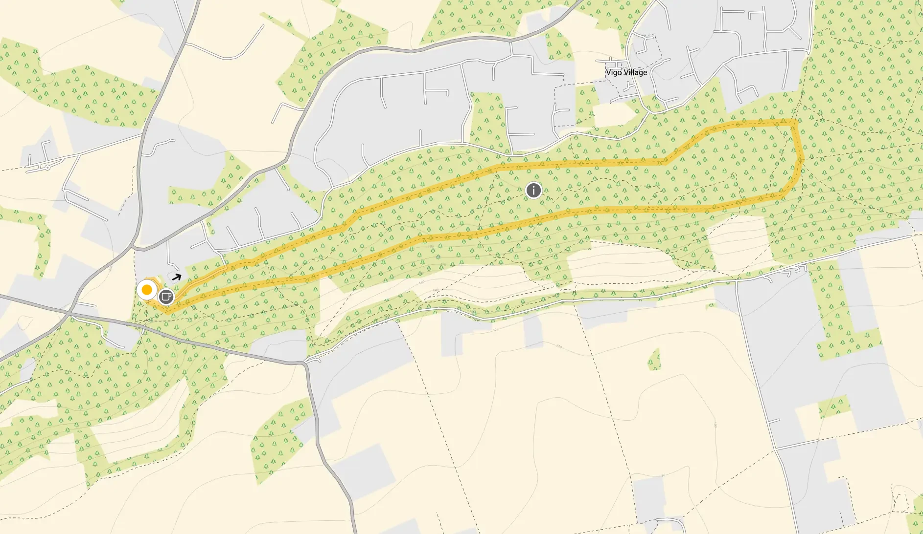 Route map for Trosley Country Park Walk 1, a 2.25 mile circular walk in Kent