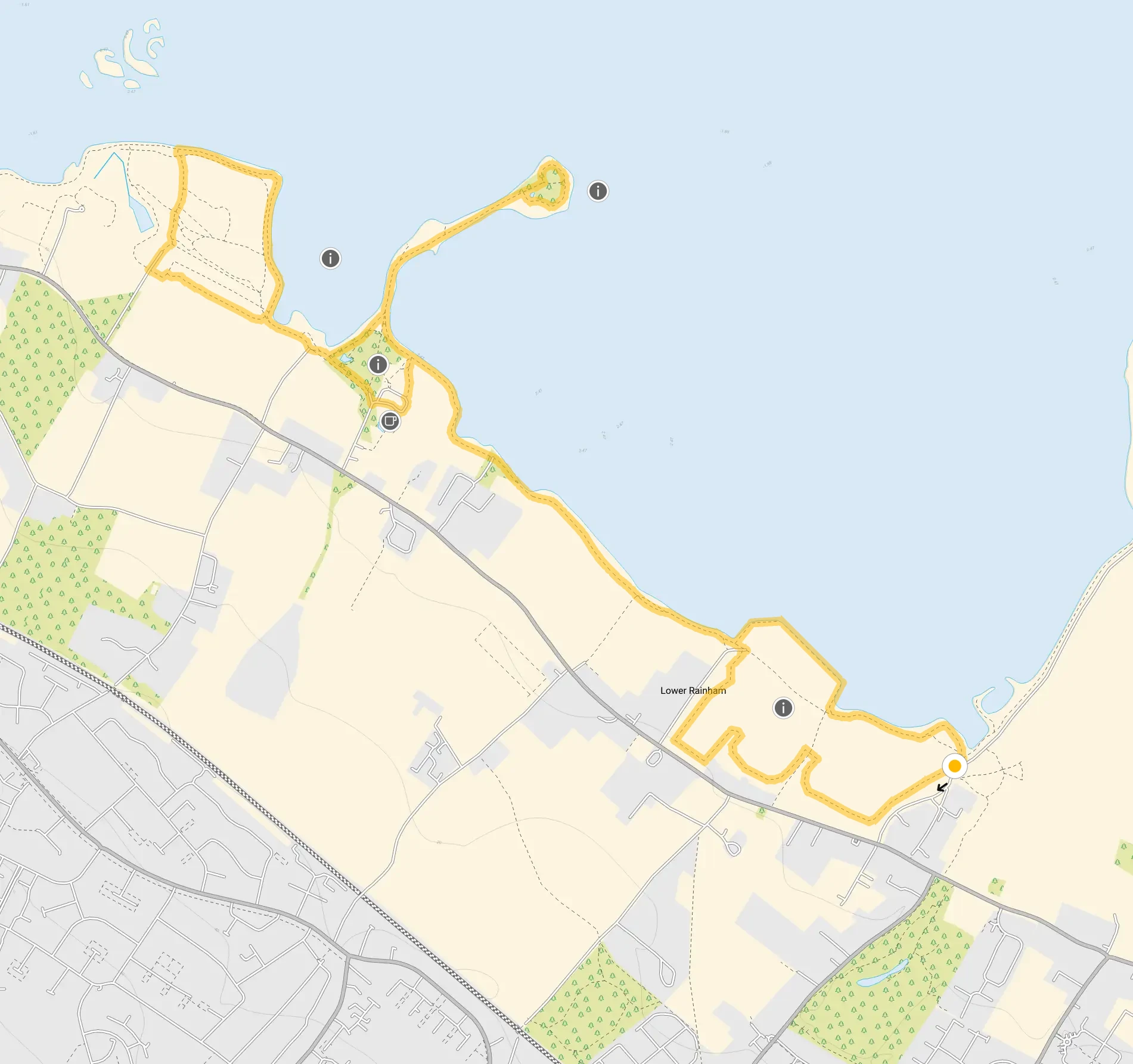 Route map for Rainham Dock Walk 2, a 5 mile circular walk in Kent