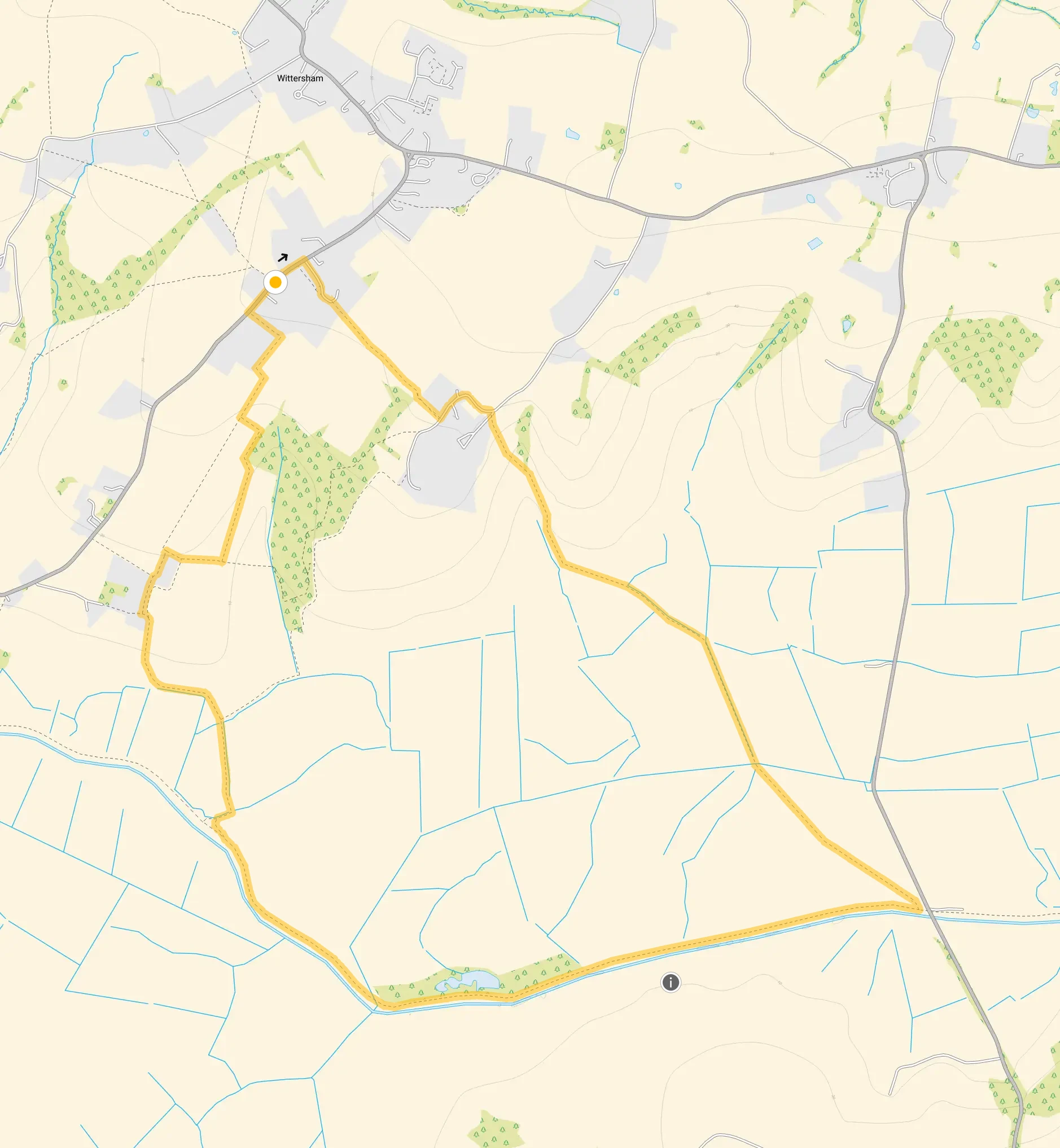 Route map for Wittersham Walk 2, a 4.25 mile circular walk in Kent