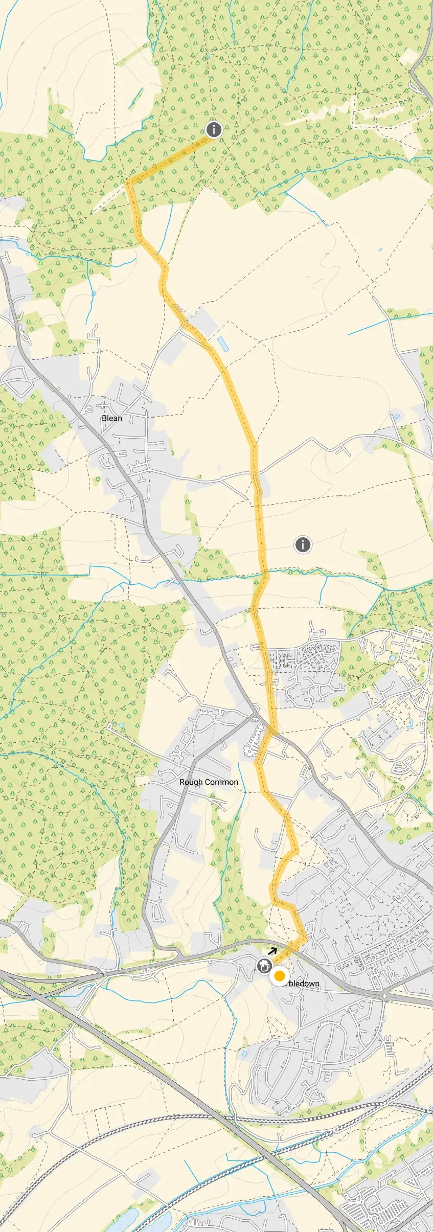 Route map for Crab and Winkle Way Walk 1, a 6.75 mile circular walk in Kent
