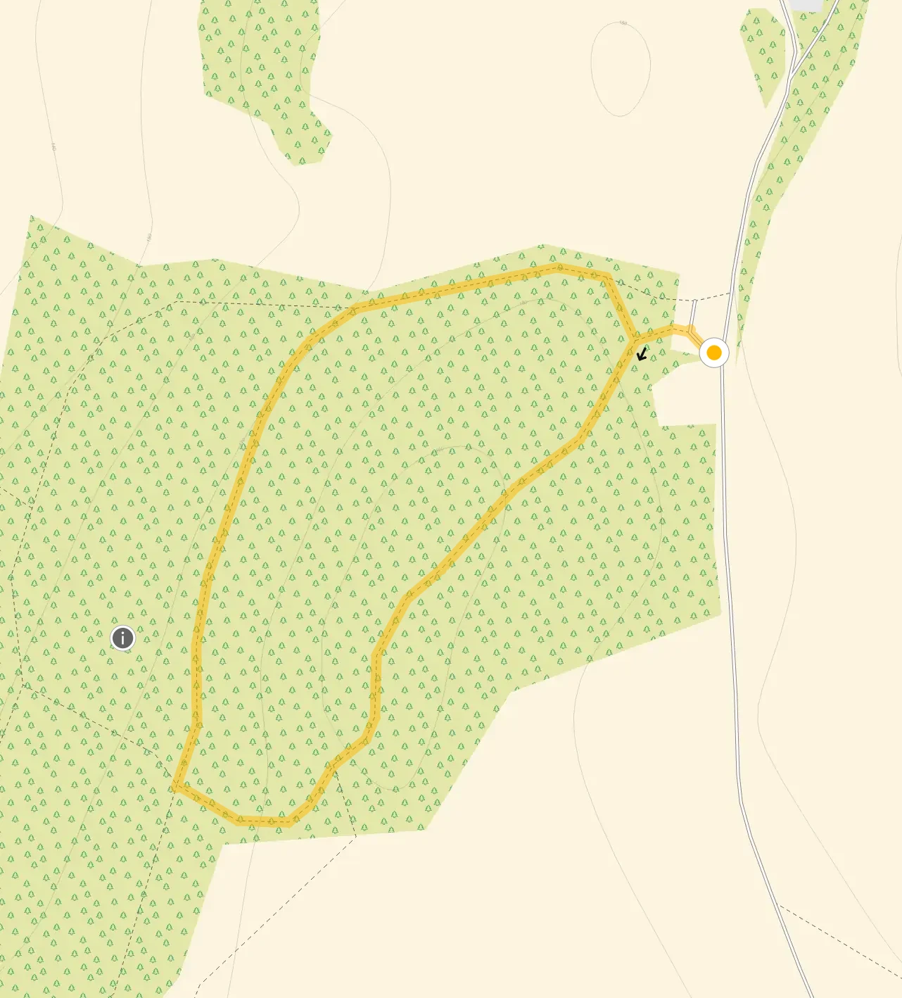 Route map for Holly Hill Walk 1, a 0.5 mile circular walk in Kent