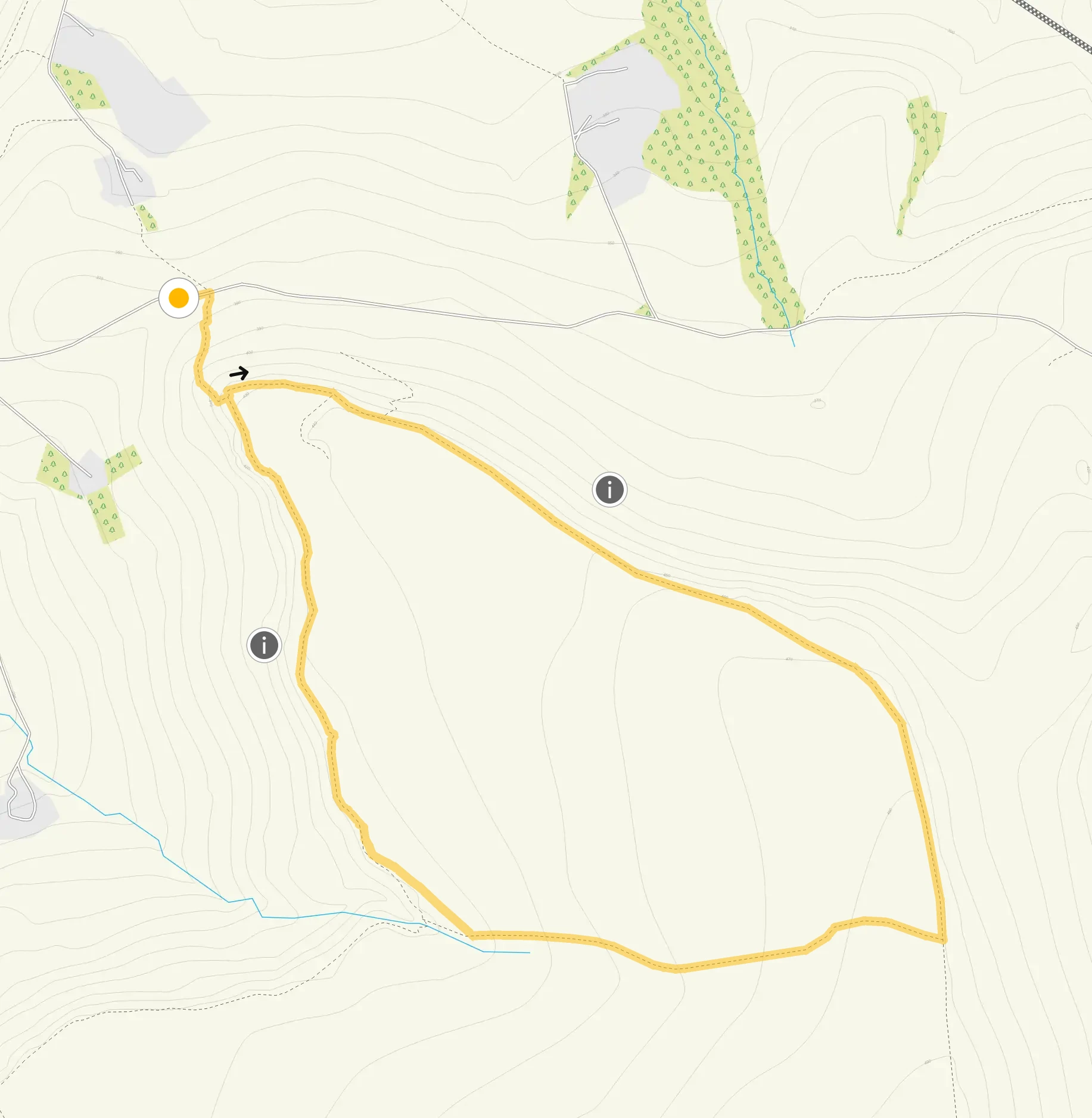 Route map for Combs Edge Walk 1, a 2.25 mile circular walk in Derbyshire