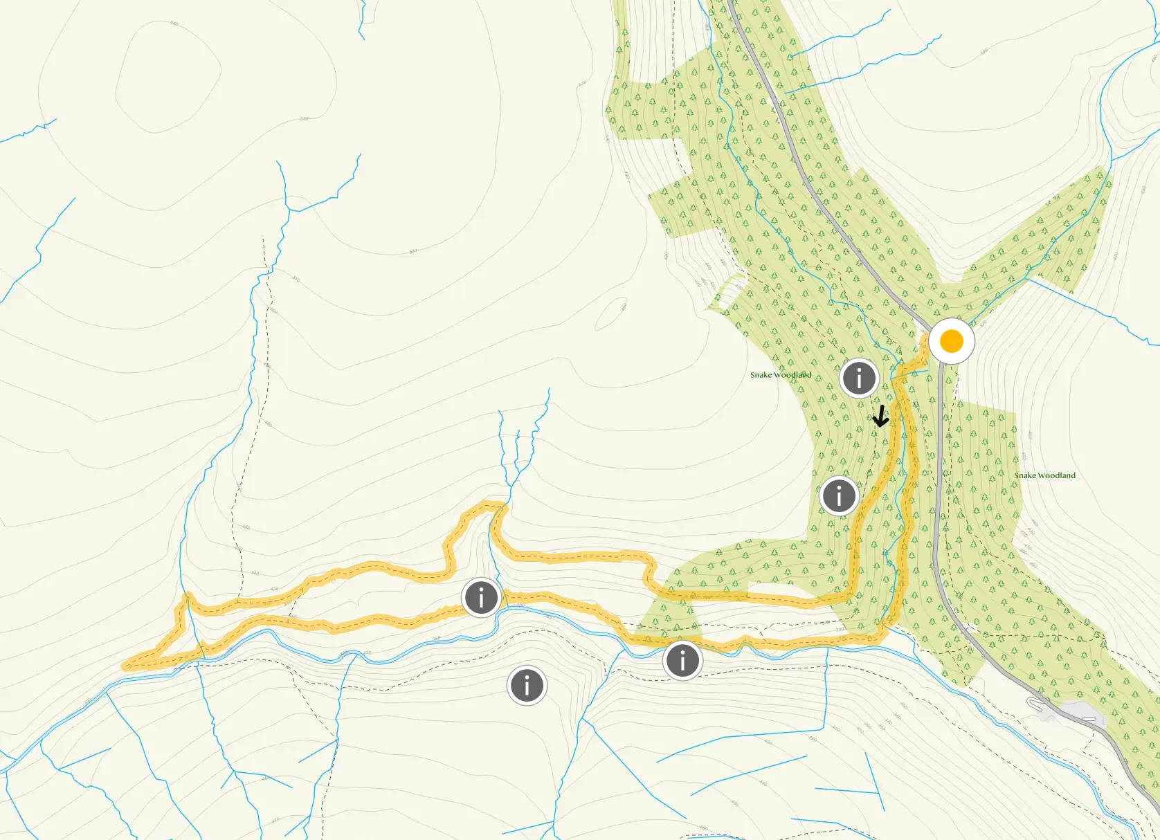 Route map for Lady Clough Moor Walk 1, a 4 mile circular walk in Derbyshire