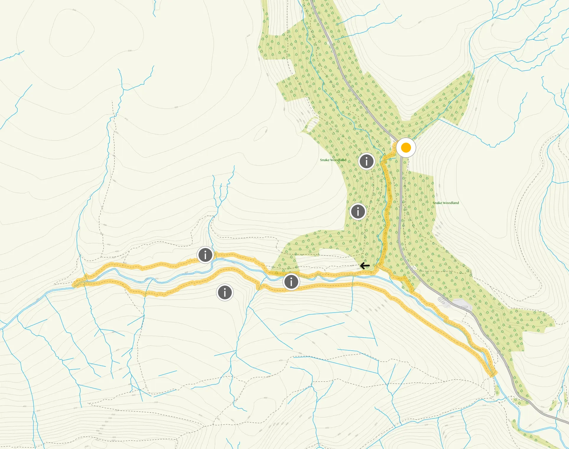 Route map for Lady Clough Moor Walk 2, a 4.5 mile circular walk in Derbyshire