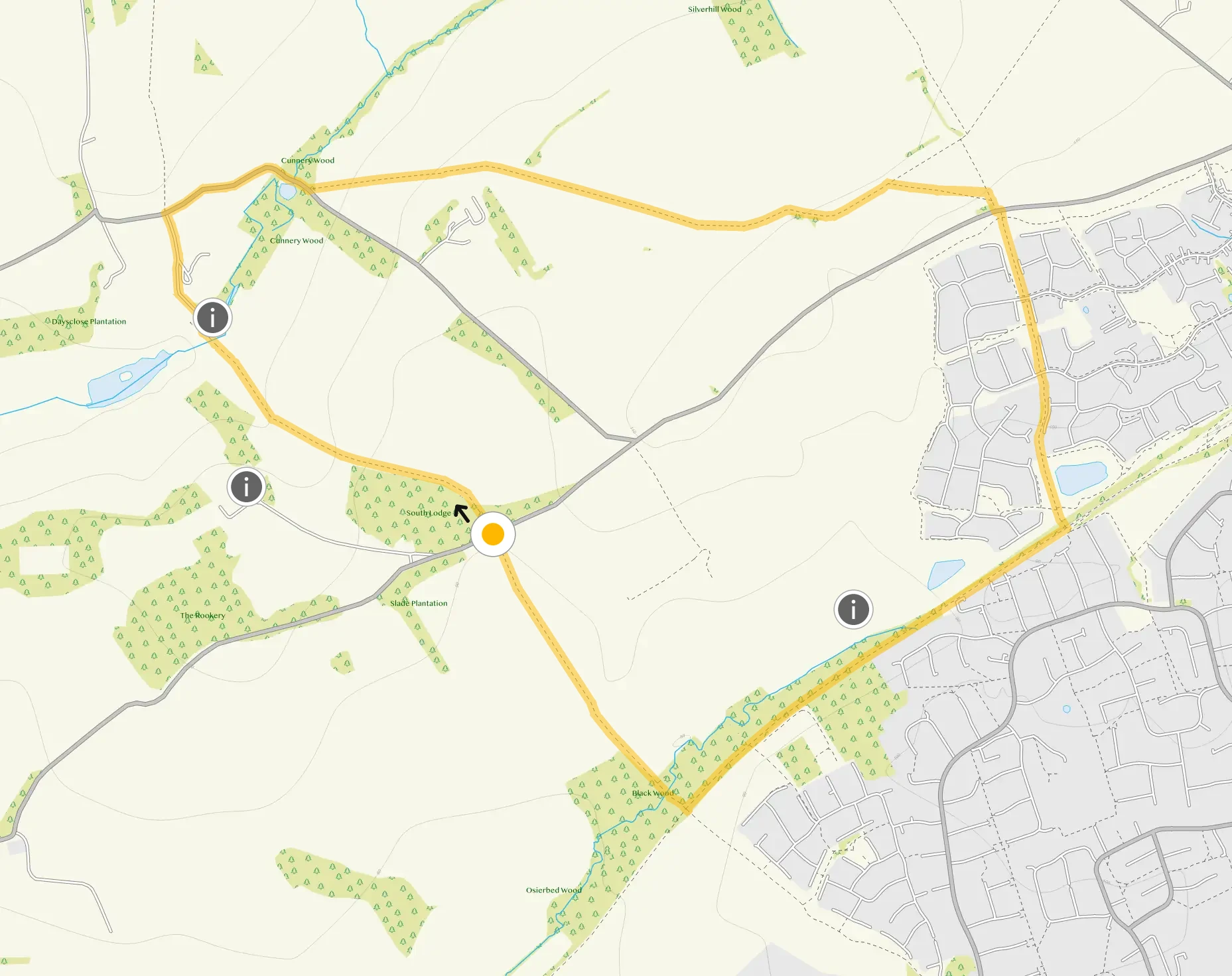 Route map for Radbourne Walk 1, a 3 mile circular walk in Derbyshire