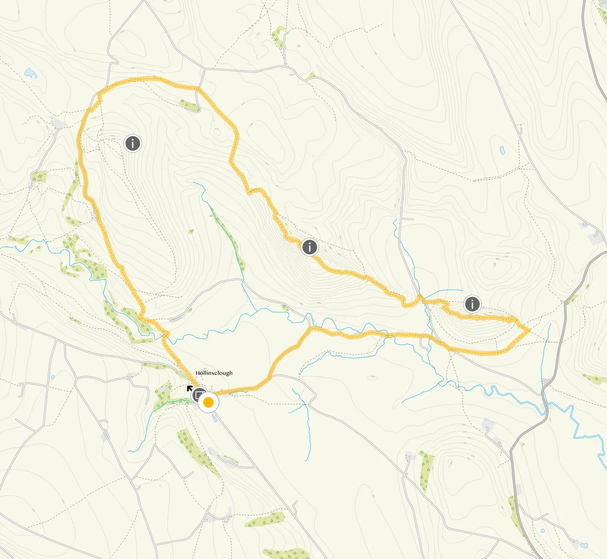 Route map for Dragons Back Walk 2, a 4.5 mile circular walk in Derbyshire