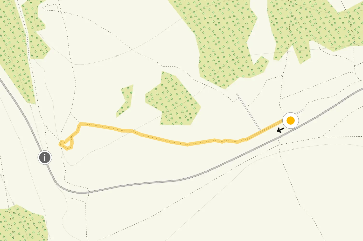 Route map for Surprise View Walk 1, a 0.5 mile circular walk in Derbyshire