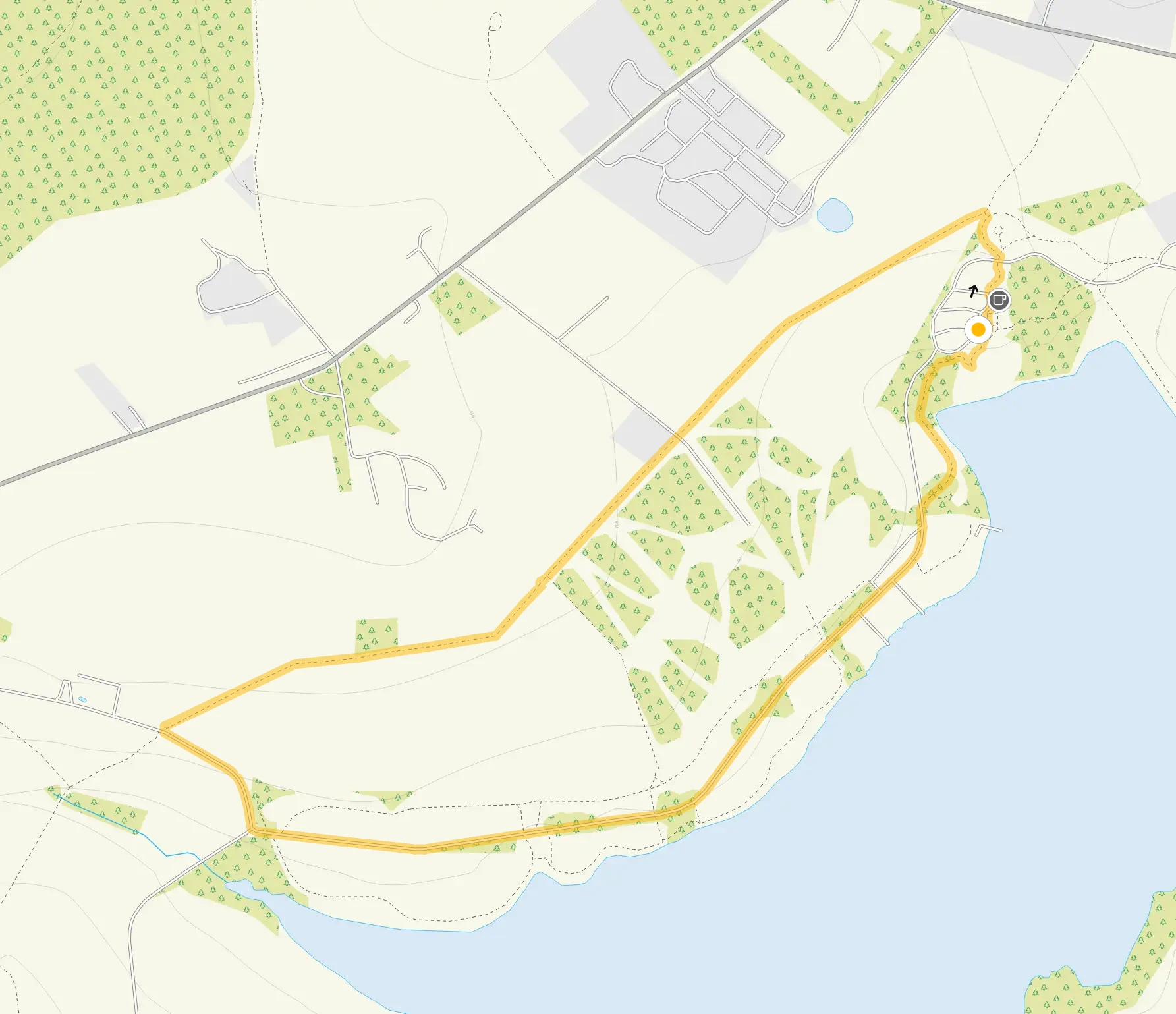 Route map for Staunton Harold Reservoir Circular Walk, a 1.75 mile circular walk in Derbyshire