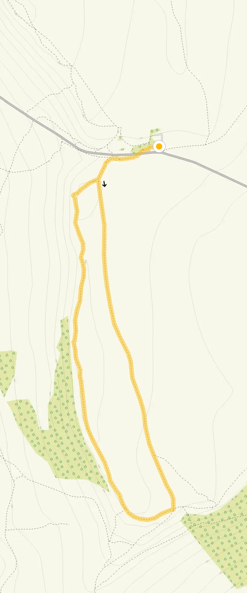 Route map for Baslow Edge Short Walk, a 1.5 mile circular walk in Derbyshire