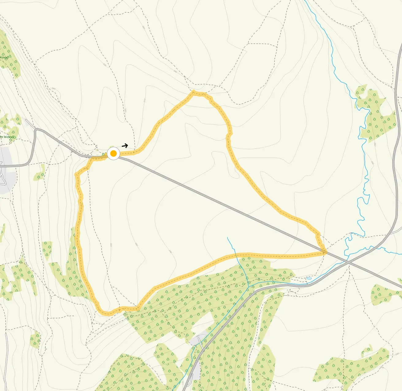 Route map for Baslow Edge and Wellington's Monument Walk, a 3.25 mile circular walk in Derbyshire