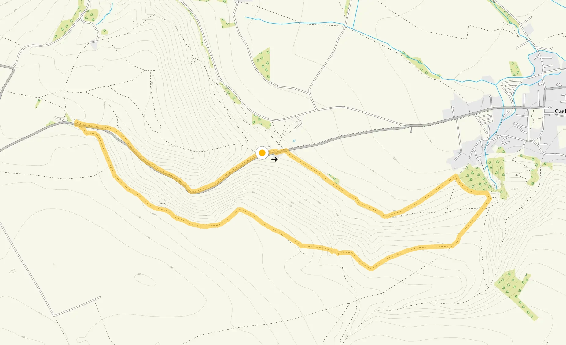 Route map for Winnats Pass Short Walk, a 2.5 mile circular walk in Derbyshire