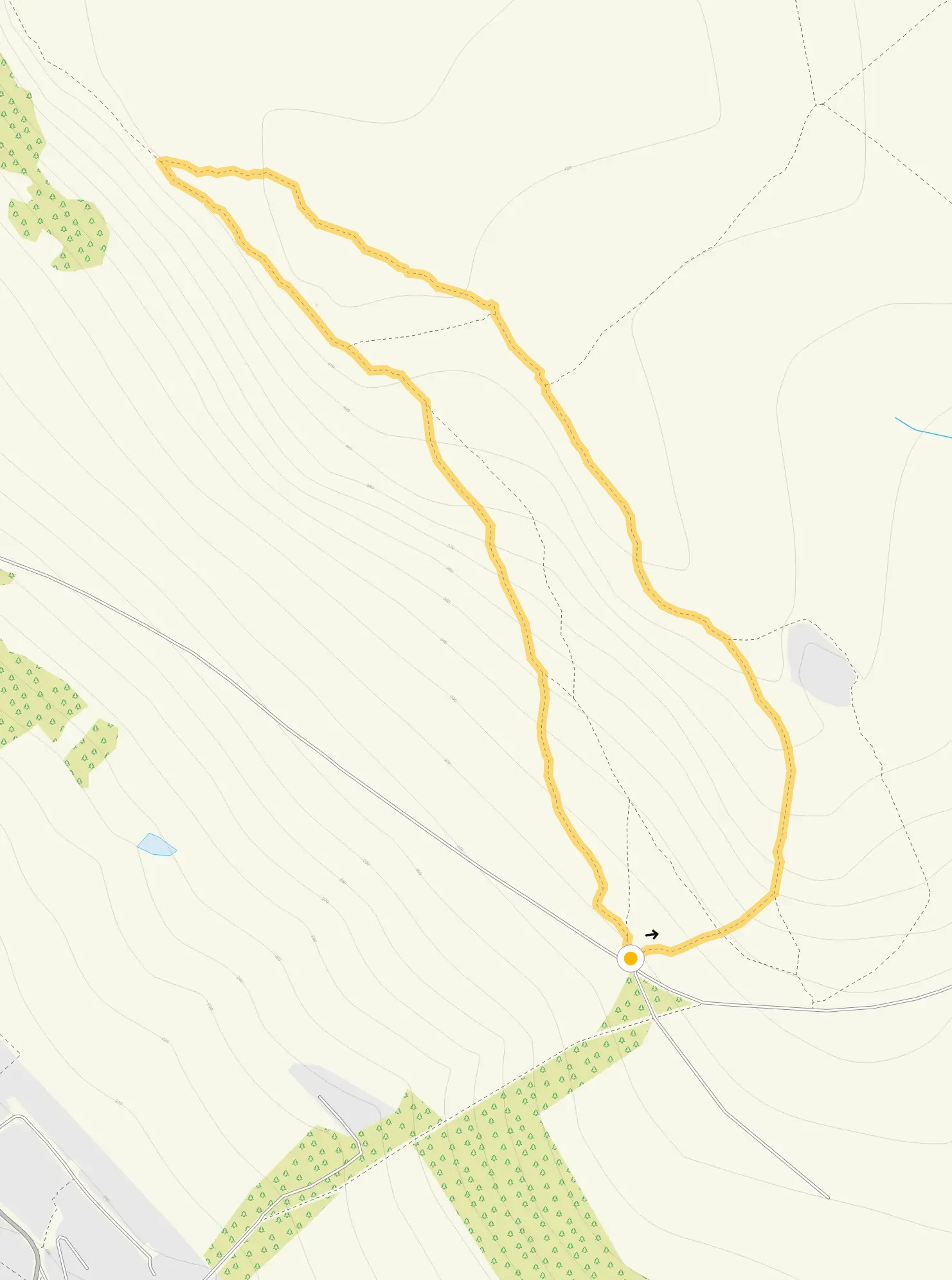 Route map for Bamford Edge Short Walk, a 1.25 mile circular walk in Derbyshire