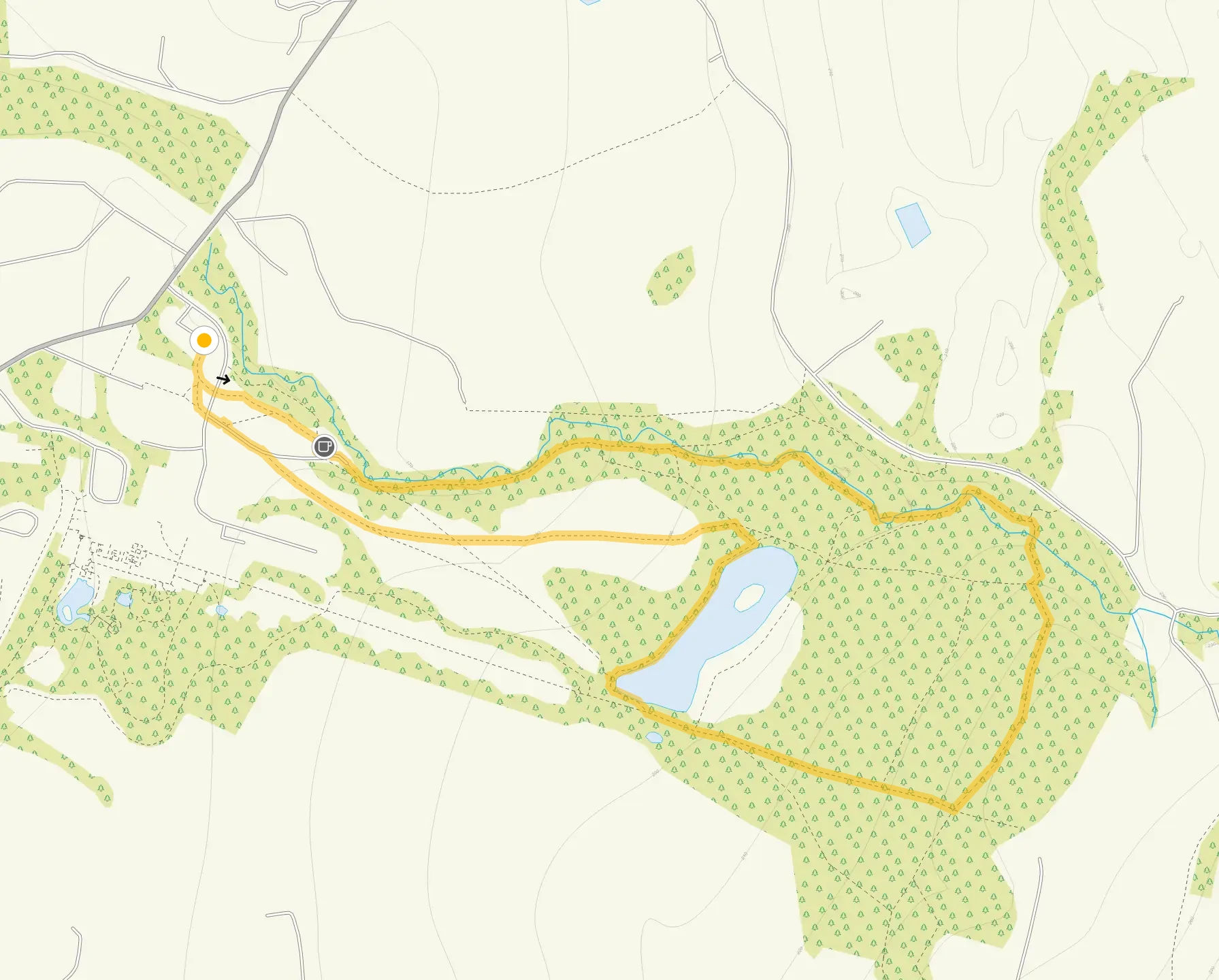 Route map for Biddulph Grange Country Park Short Walk, a 1.5 mile circular walk in Staffordshire