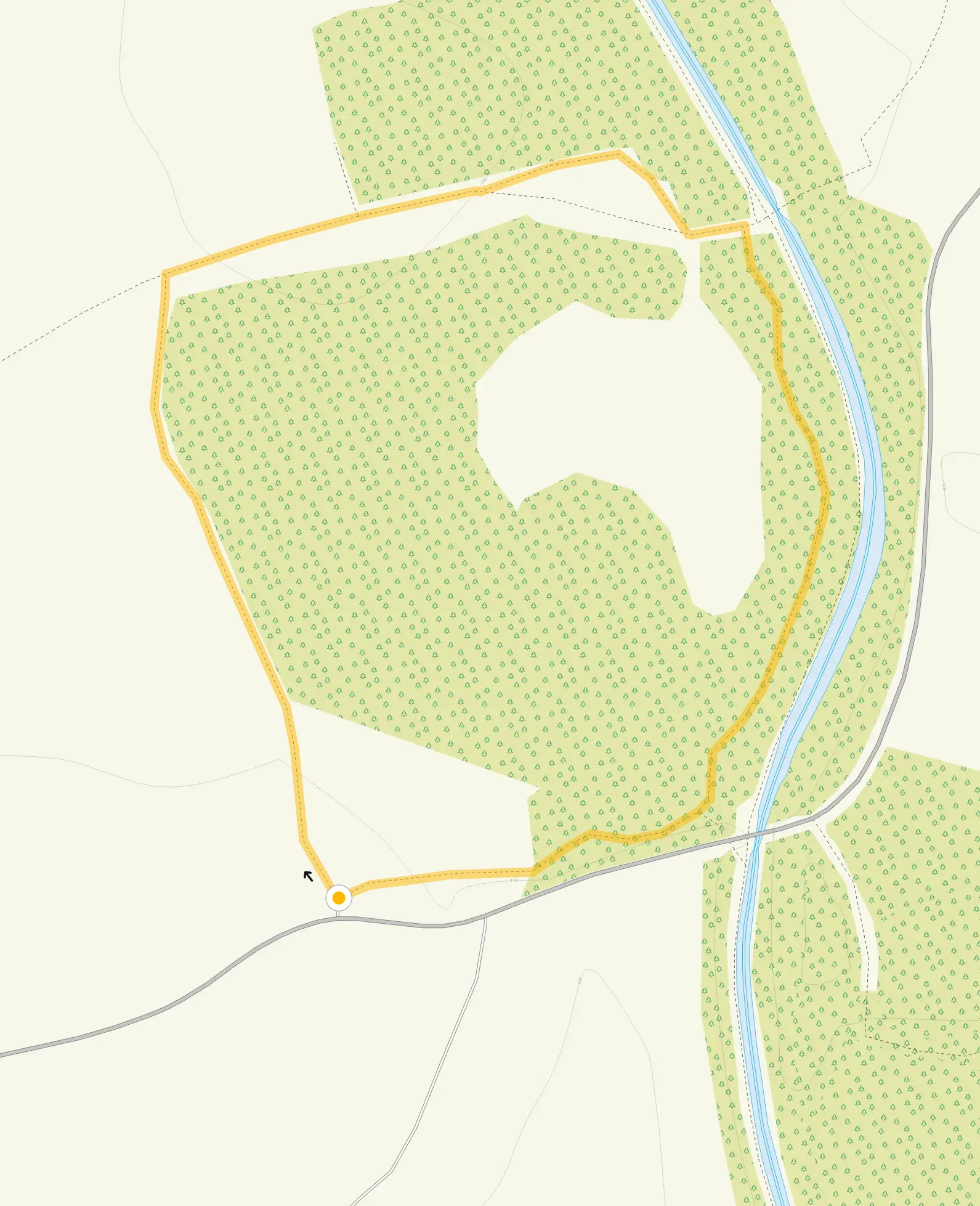 Route map for Loynton Moss Short Circular Walk, a 1 mile circular walk in Staffordshire