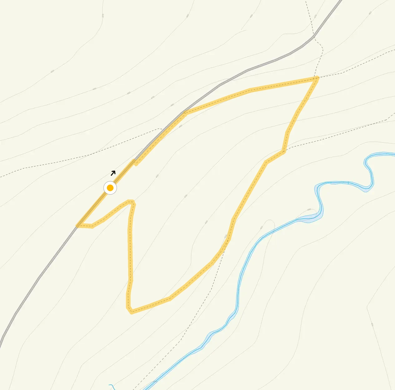 Route map for Cheeks Hill Short Walk, a 0.5 mile circular walk in Staffordshire