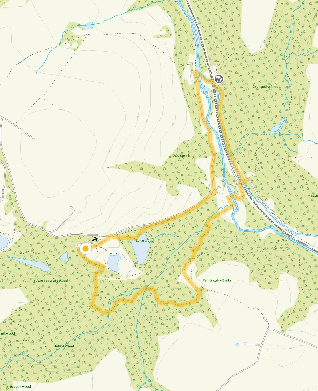 Route map for Consall Nature Park Circular Walk, a 2.25 mile circular walk in Staffordshire