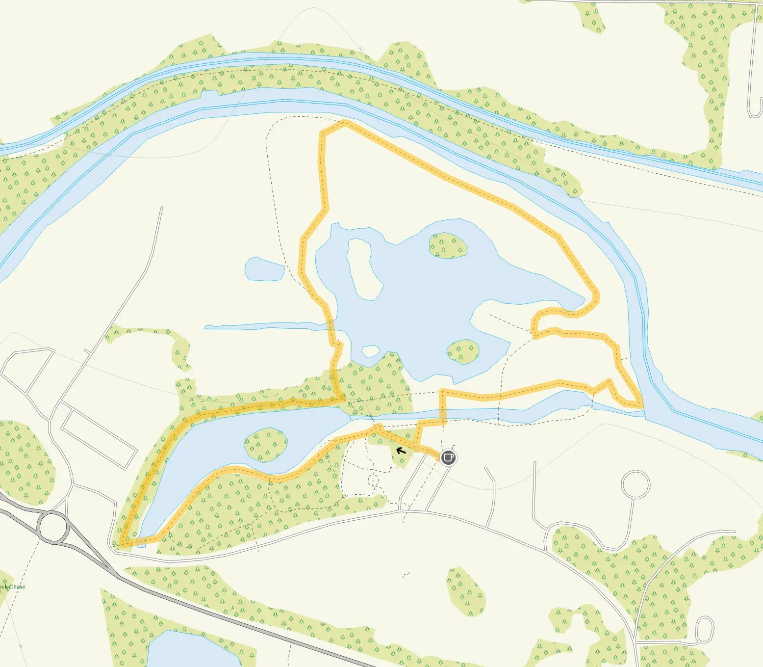 Route map for Wolseley Centre Nature Reserve Walk, a 0.75 mile circular walk in Staffordshire