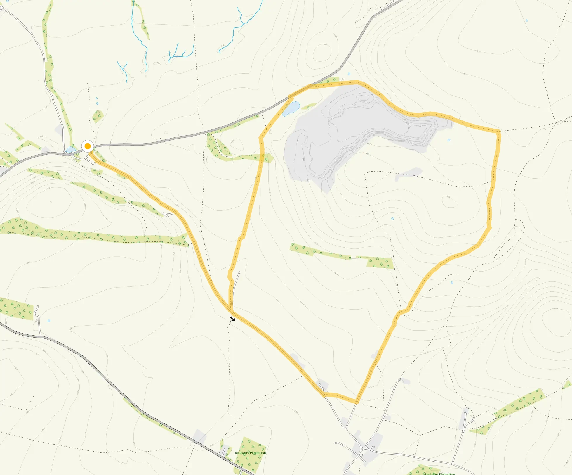 Route map for Eldon Hill and Perry Dale Walk, a 4.75 mile circular walk in Derbyshire