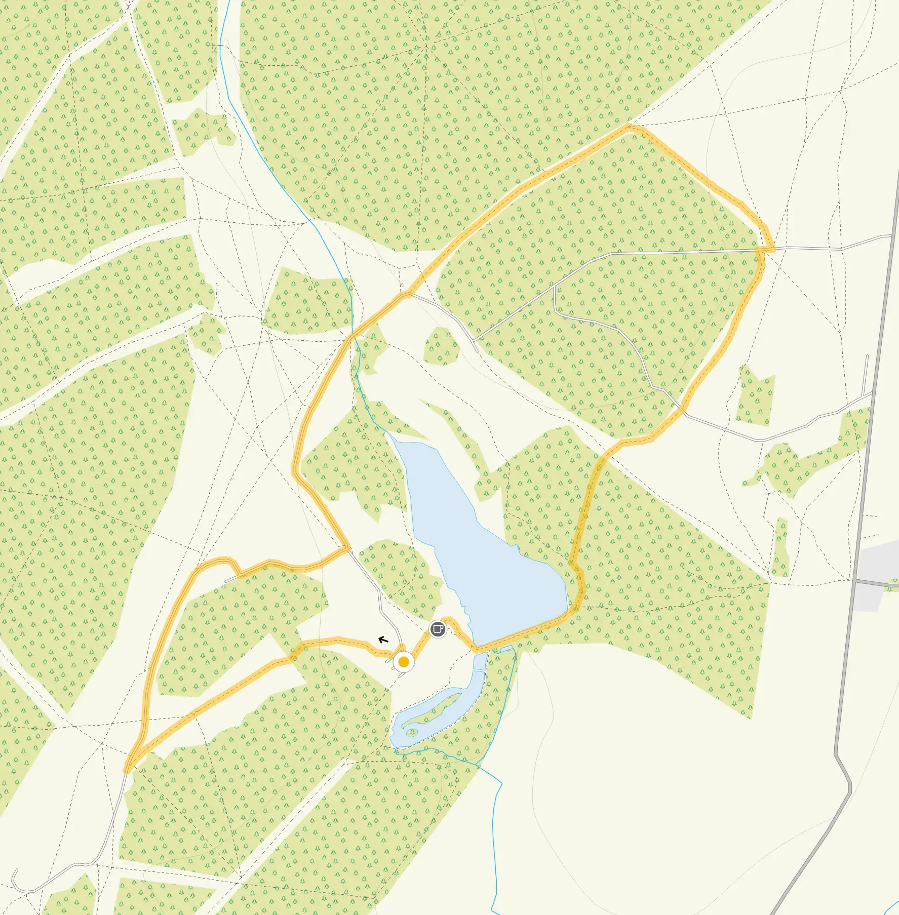 Route map for Hatfield Forest Walk 2, a 2.25 mile circular walk in Essex