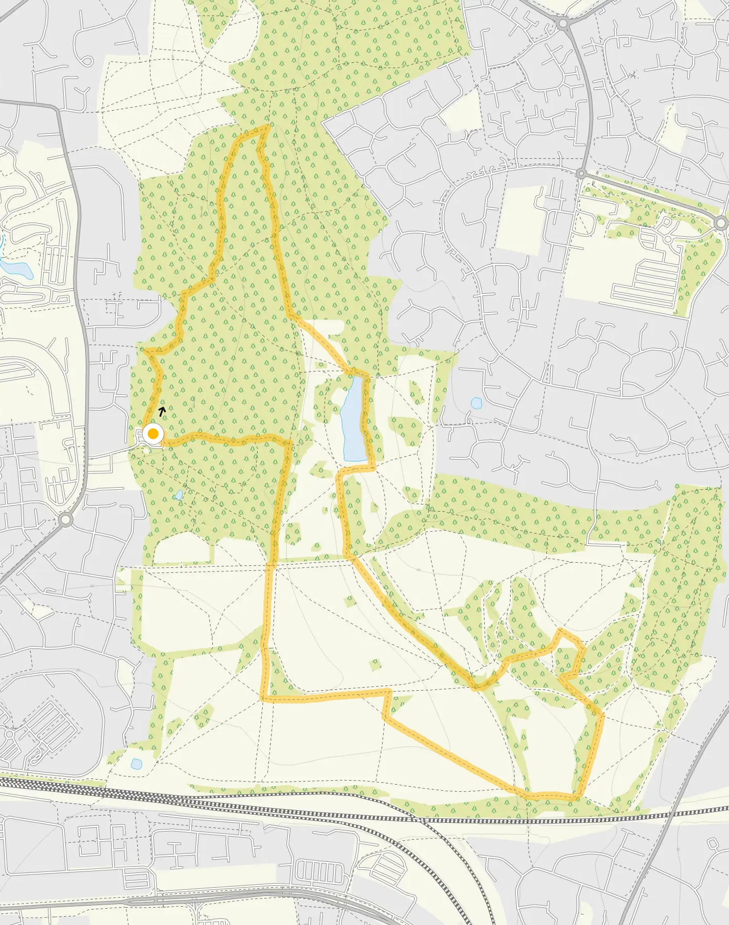 Expanded route map for High Woods Country Park